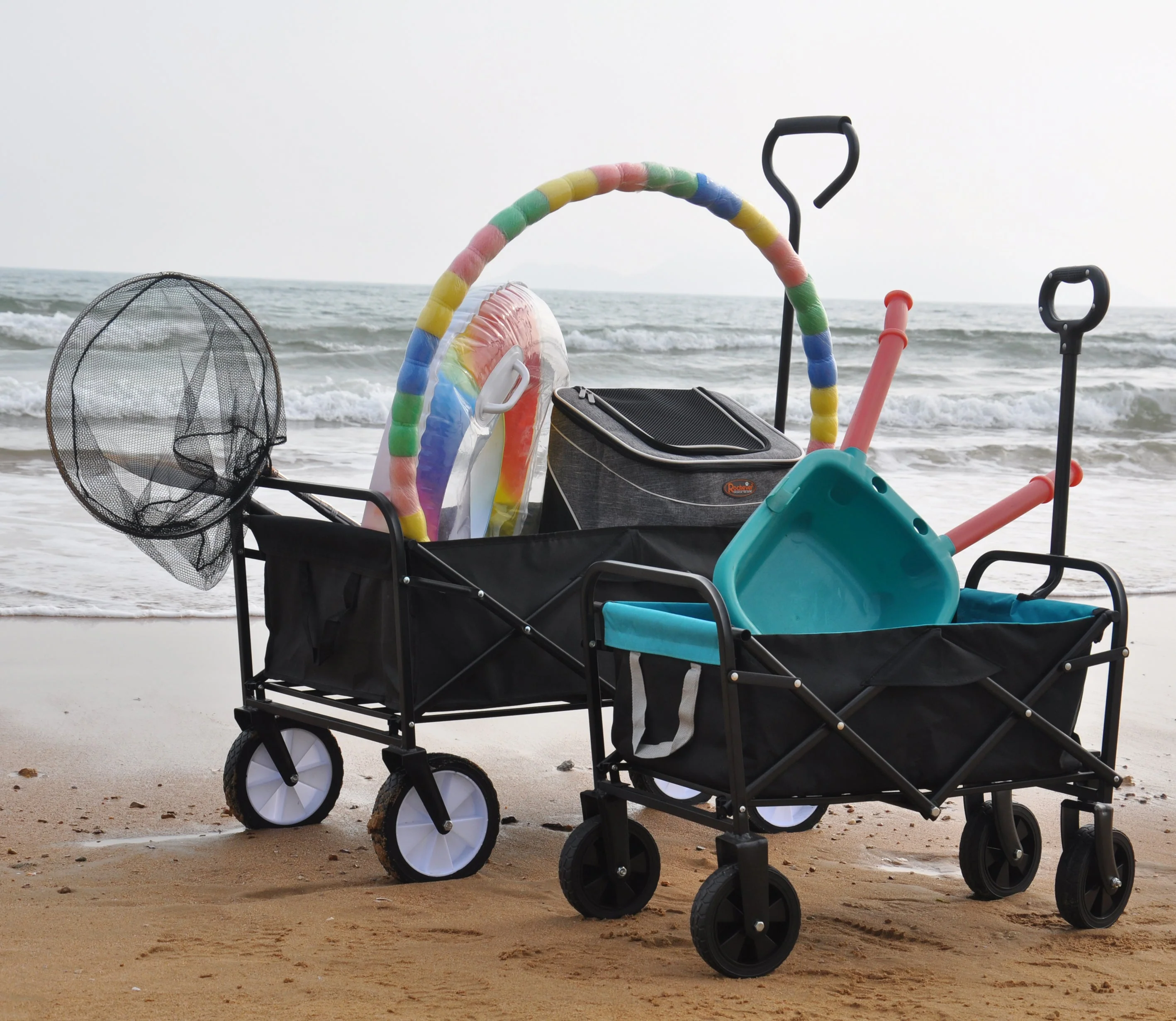 Folding Wagon Garden Shopping Beach Cart - Image 50