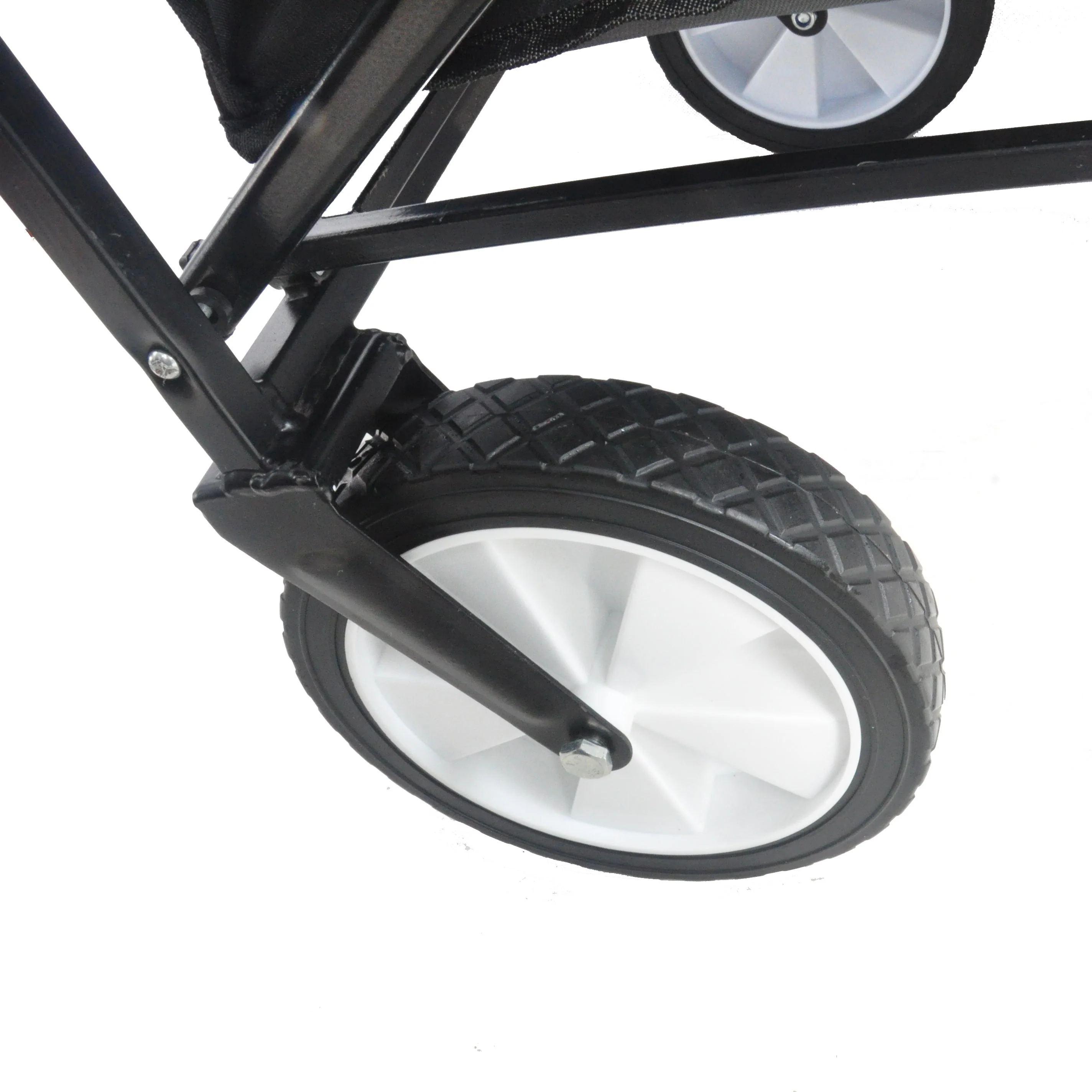 Folding Wagon Garden Shopping Beach Cart (Black) - Image 32
