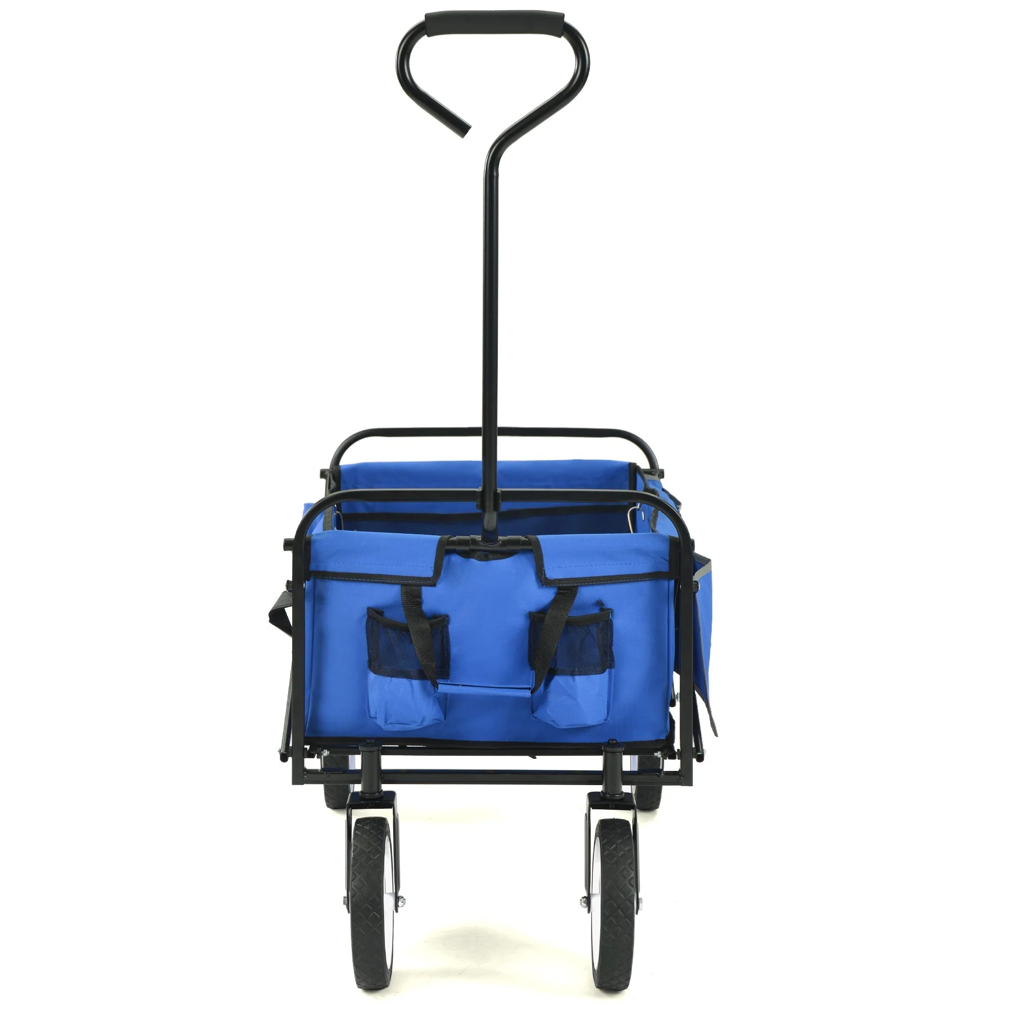 Folding Wagon Garden Shopping Beach Cart (Blue) - Image 21