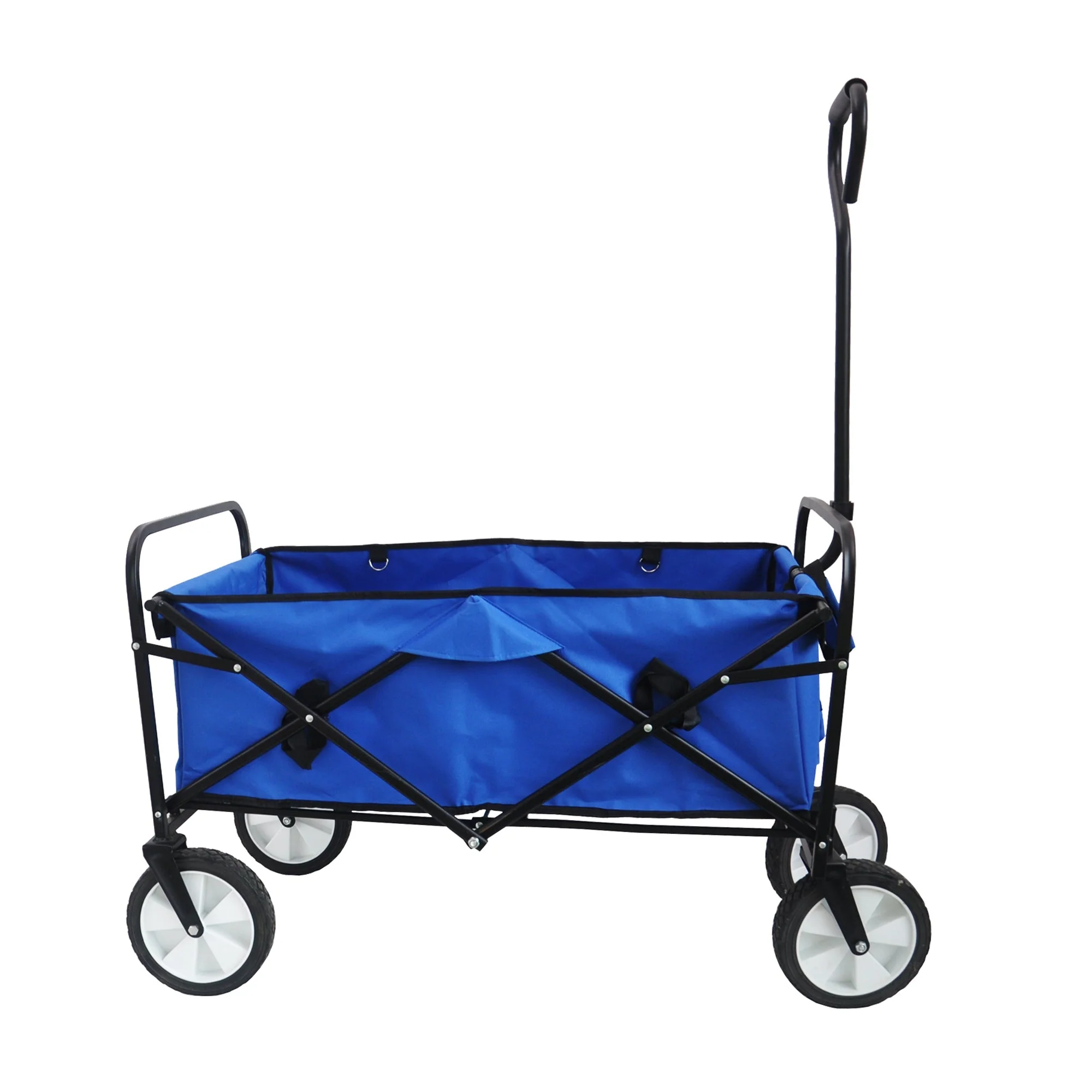 Folding Wagon Garden Shopping Beach Cart (Blue) - Image 41
