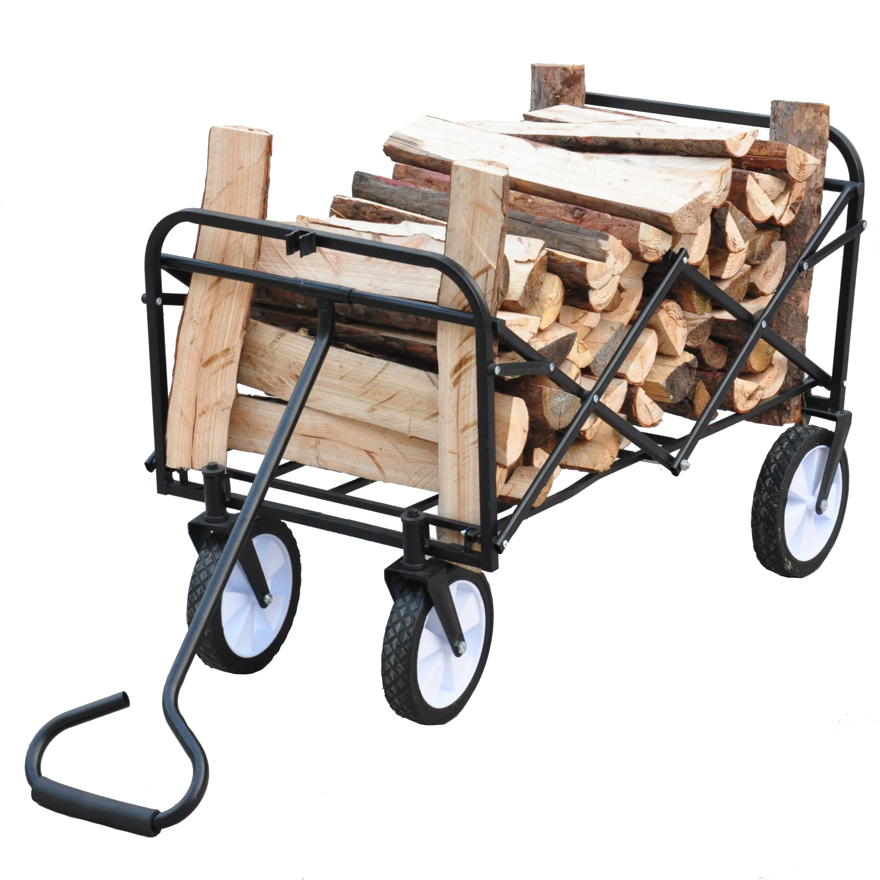 Folding Wagon Garden Shopping Beach Cart (Blue) - Image 28
