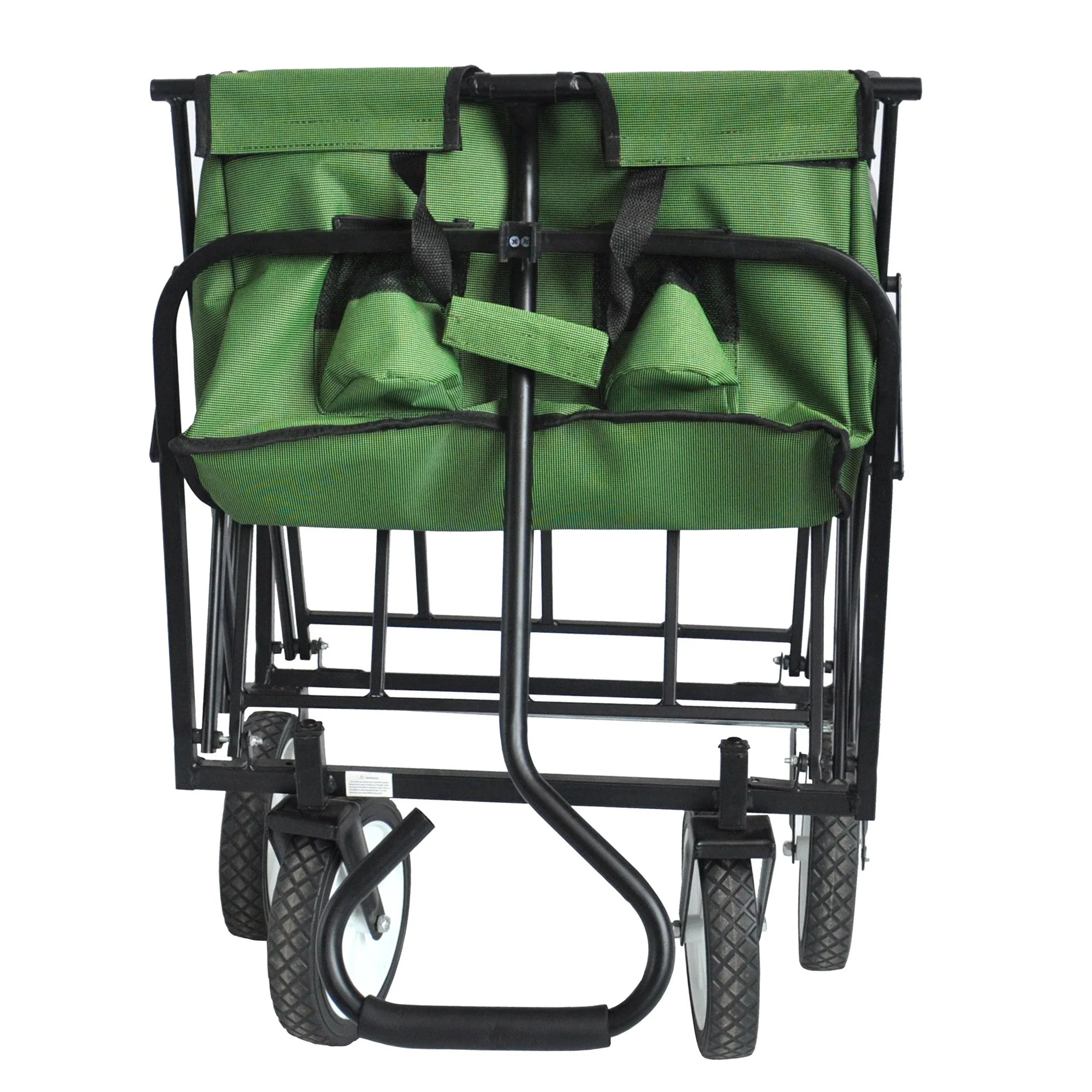 Folding Wagon Garden Shopping Beach Cart (Green) - Image 6