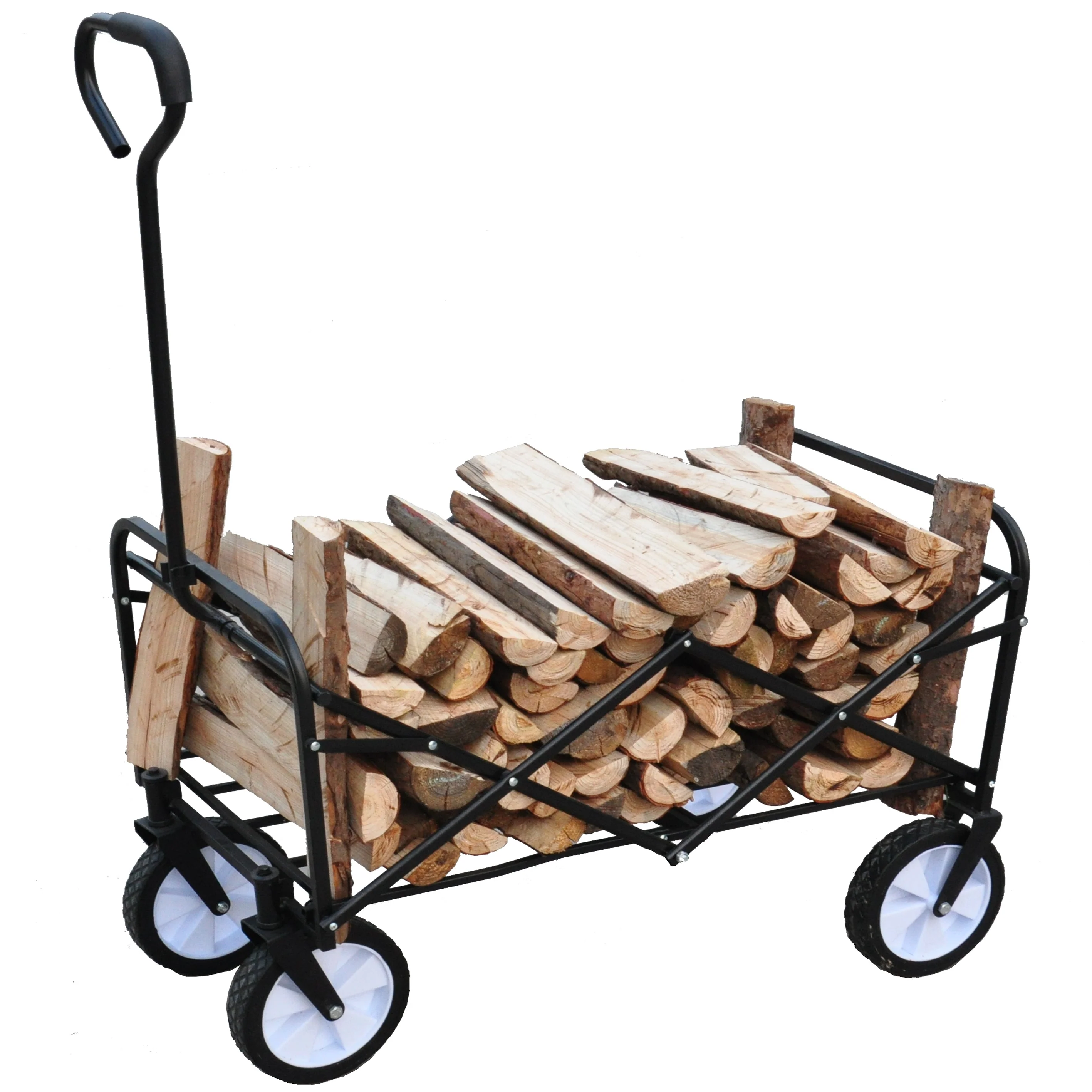 Folding Wagon Garden Shopping Beach Cart (Red) - Image 32