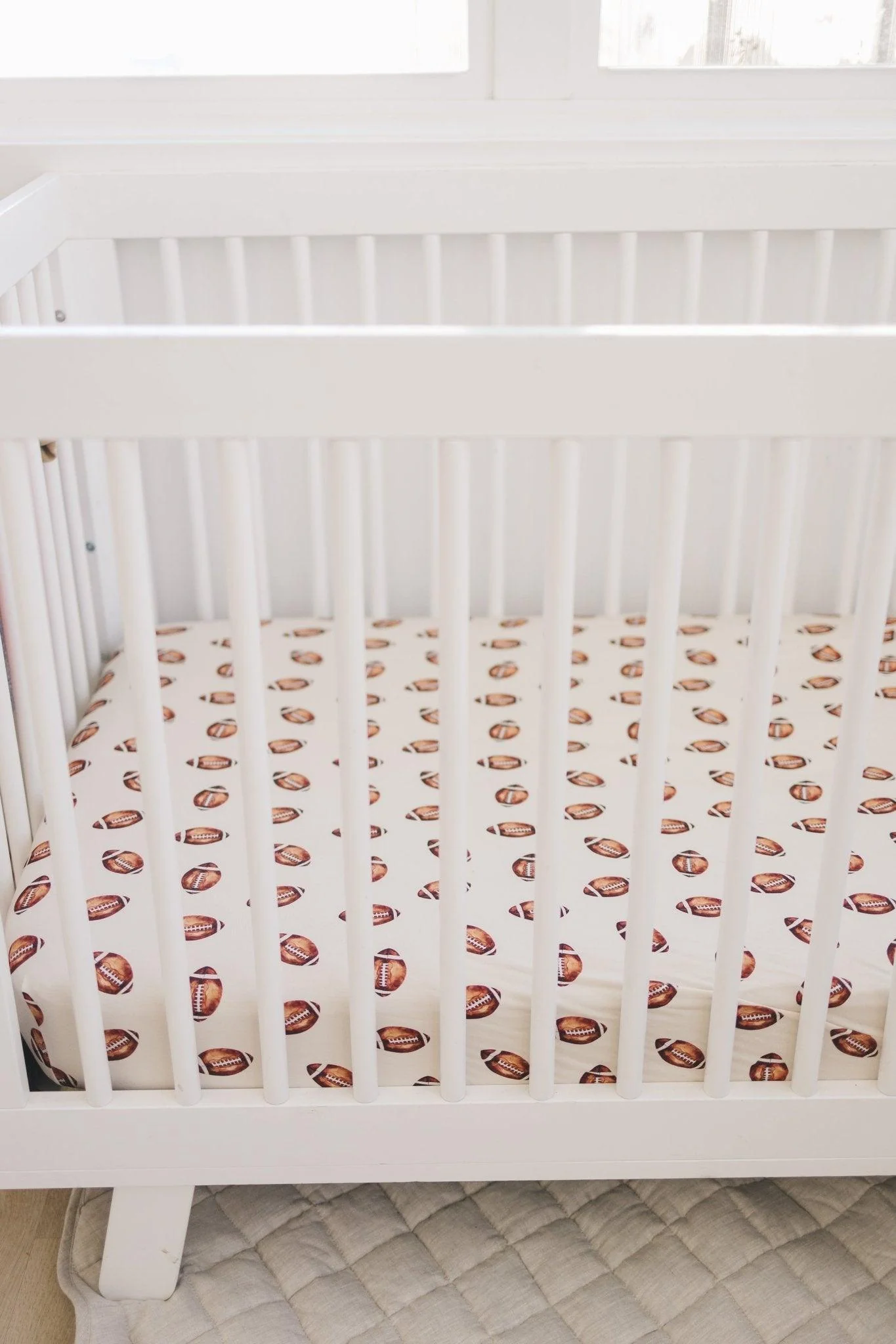 Football Print Bamboo Crib Sheet - Image 16