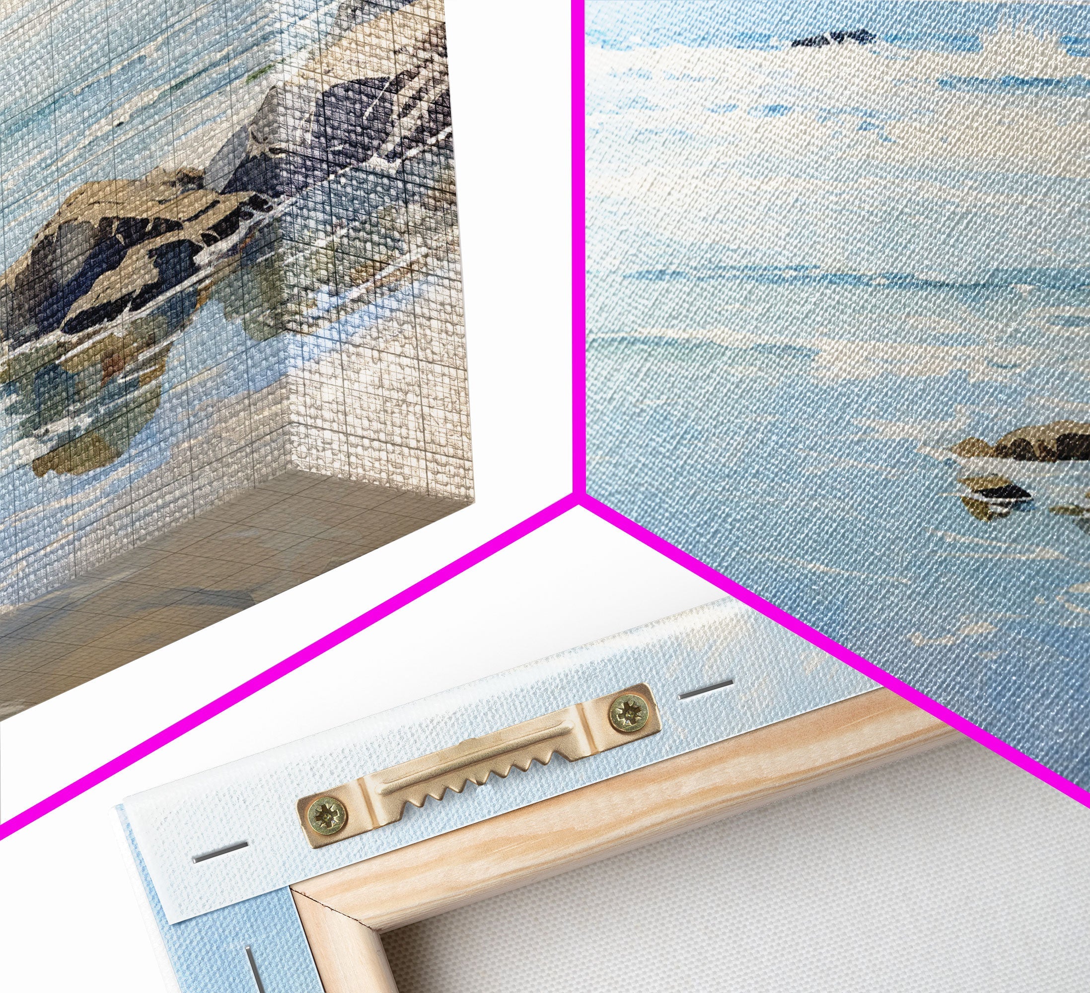 Framed Ocean Art | 3 Piece Art | Triptych Painting - Image 13