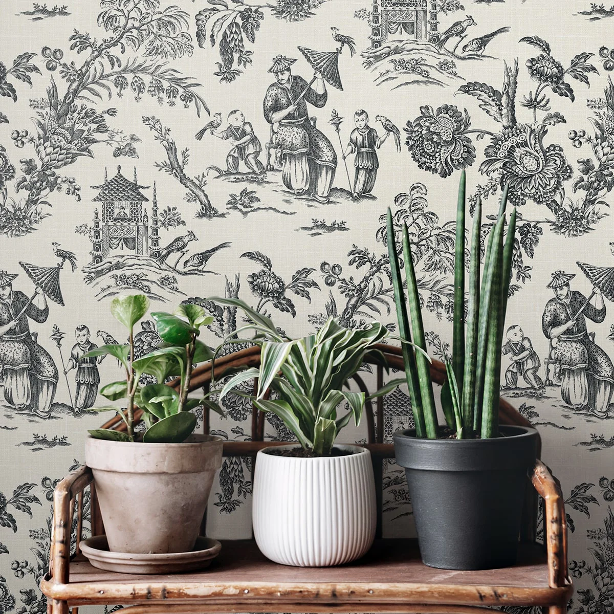 French Country Colette Chinoiserie Unpasted Wallpaper - Image 3