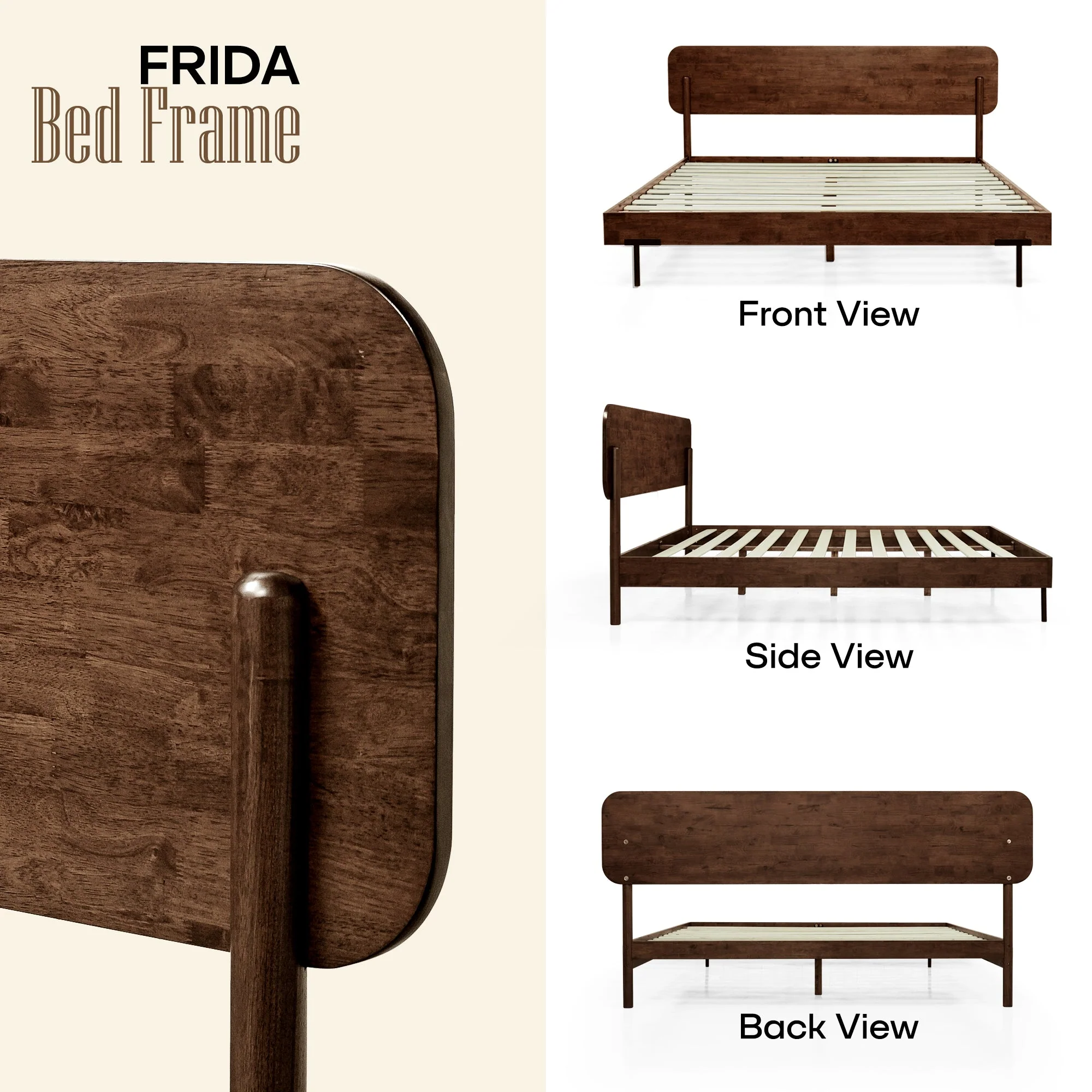 Frida Deluxe Solid Wood Bed Frame - Image 11