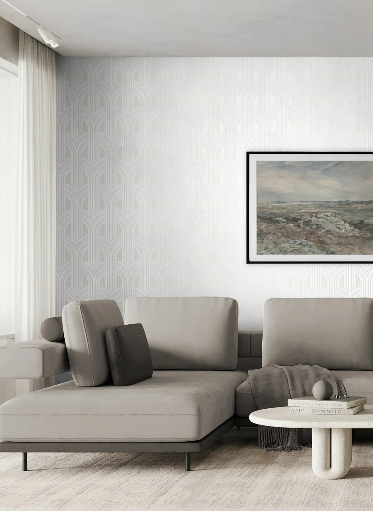 Geometric Arches Premium Peel and Stick Removable Wallpaper - Image 10