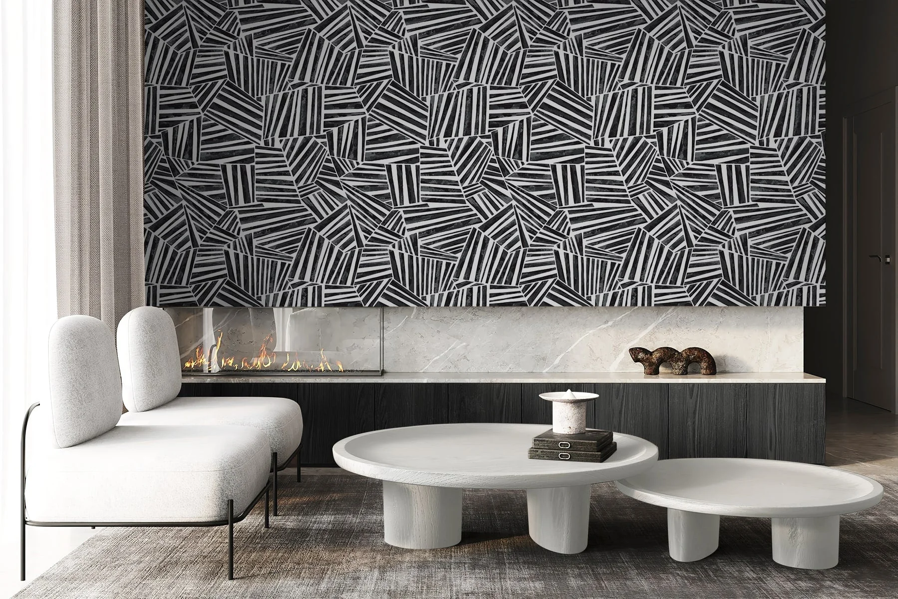 Geometric Textures Alpi Unpasted Wallpaper - Image 3