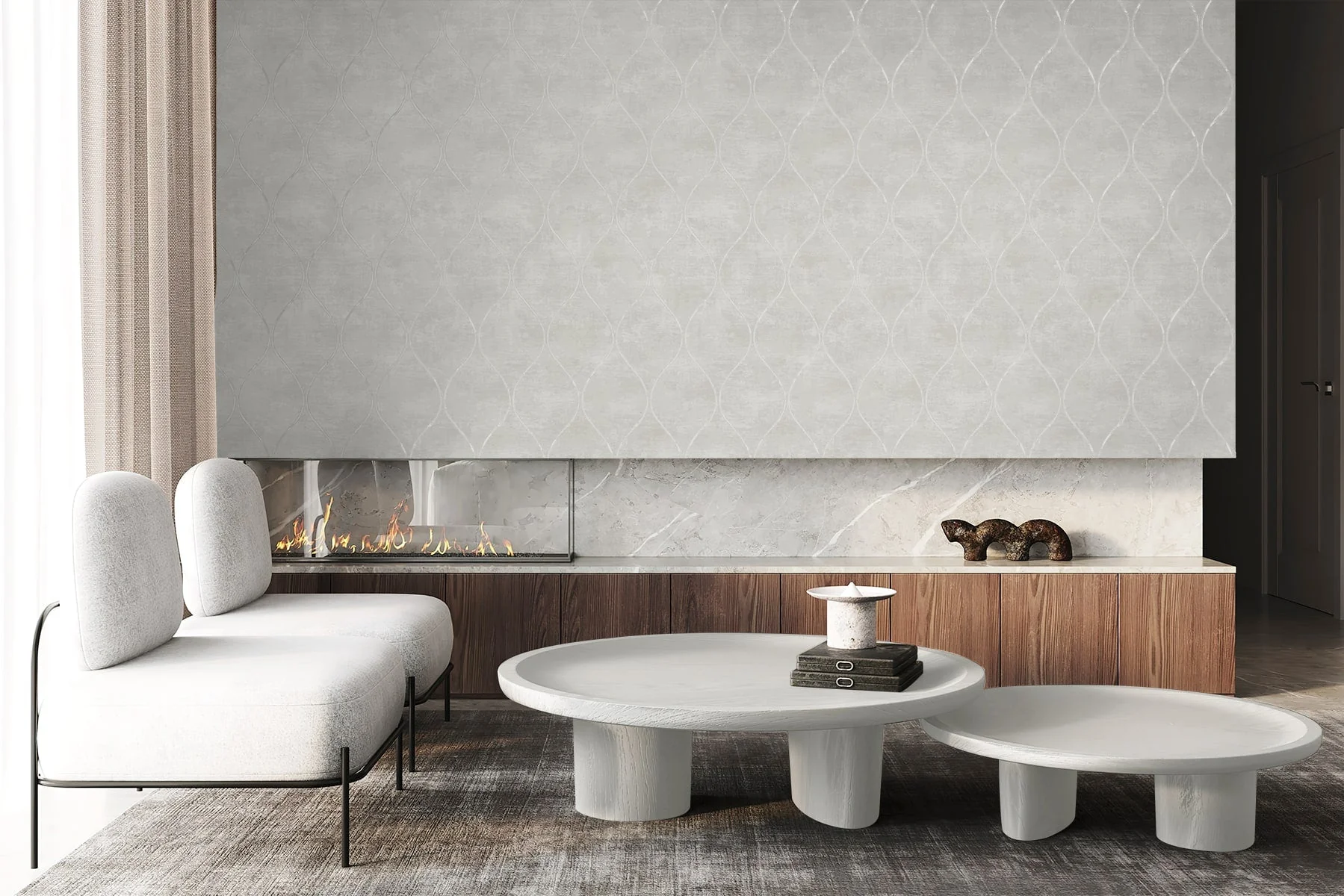 Geometric Textures Ellisse Ogee Unpasted Wallpaper - Image 3