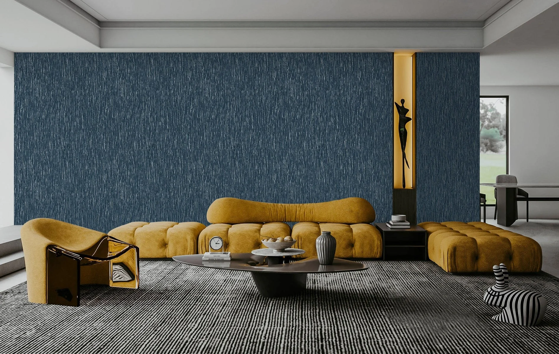 Geometric Textures Verticale Stria Unpasted Wallpaper - Image 3