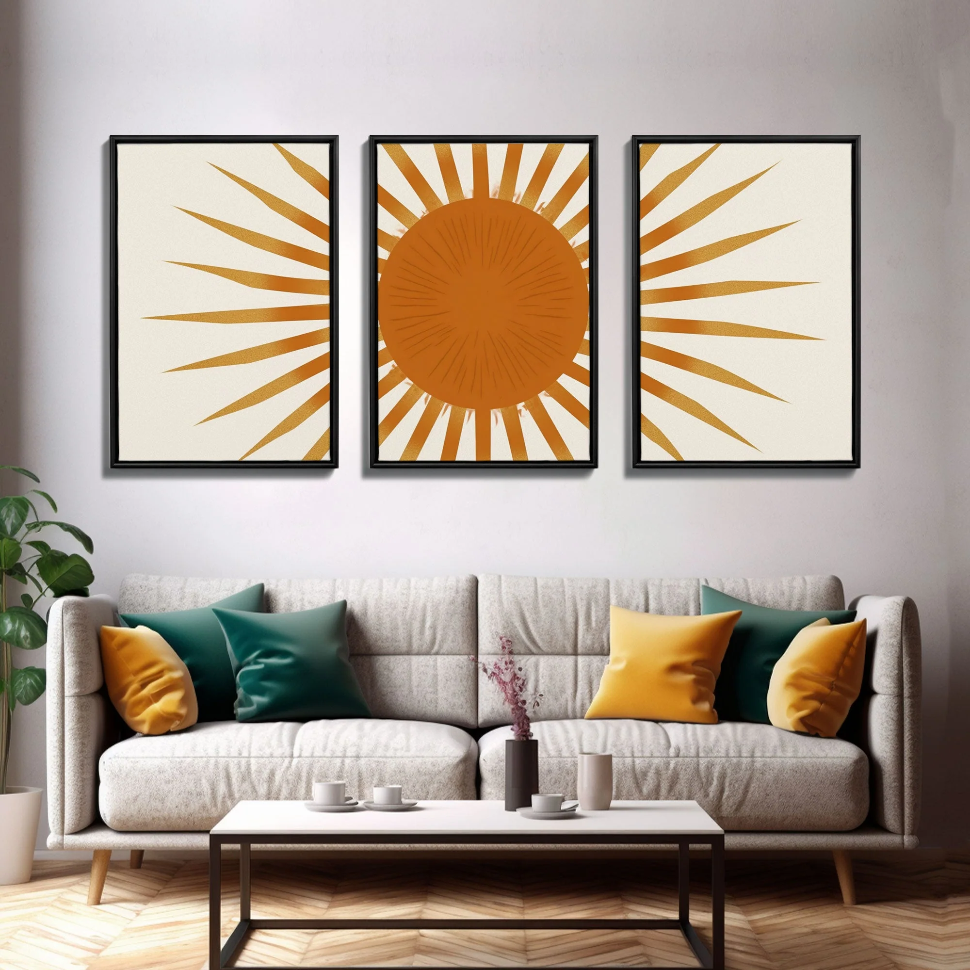 Glamorous Sunburst Wall Art, Framed Canvas Print - Image 11