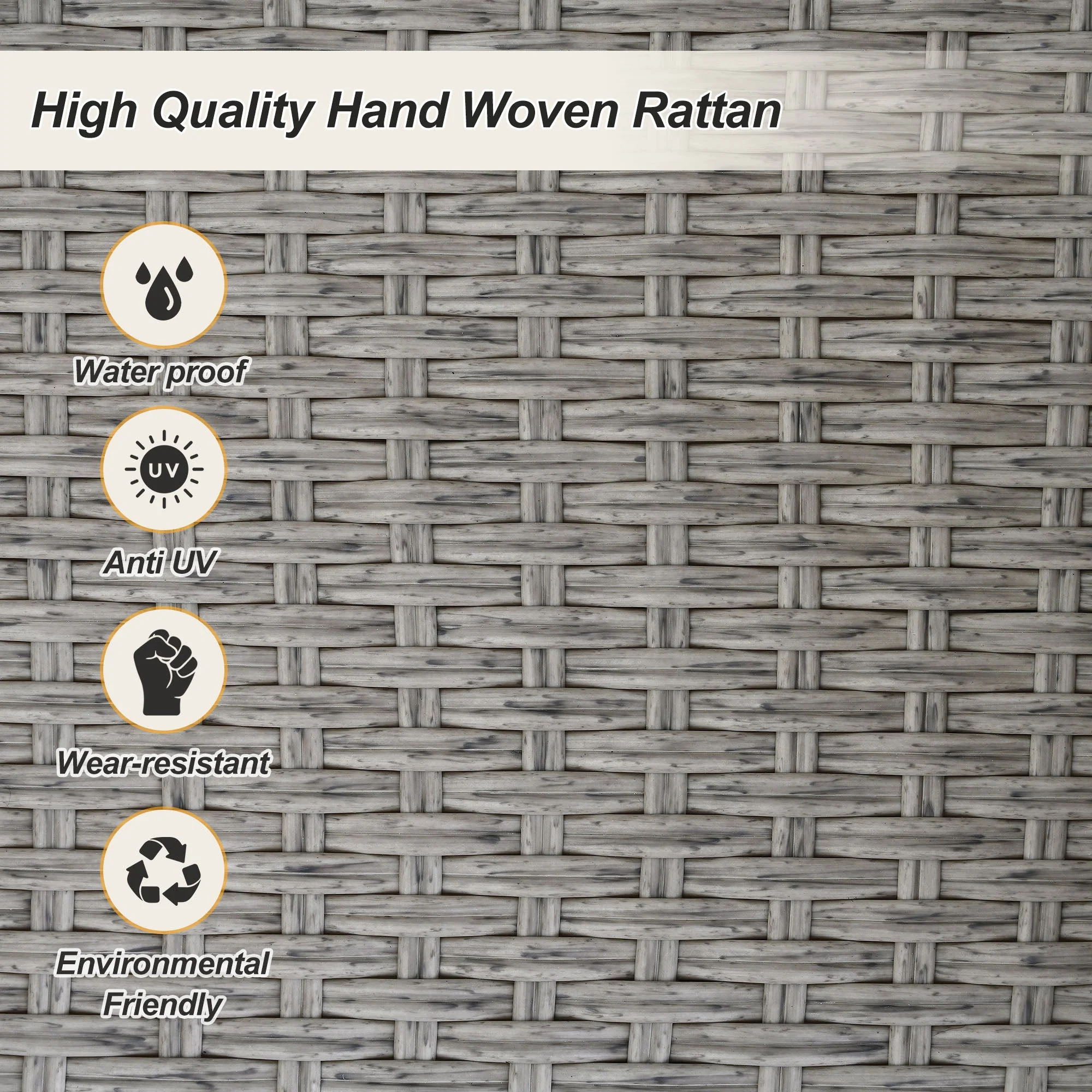 2-Person Rattan Woven Swing Chair, Gray Wicker And Cushion - Image 11