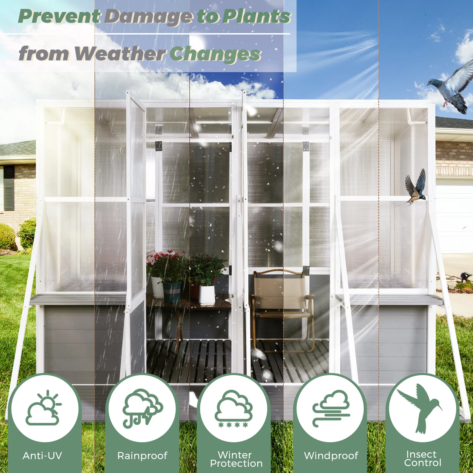 Heavy Duty Wooden Outdoor Greenhouse - Image 7