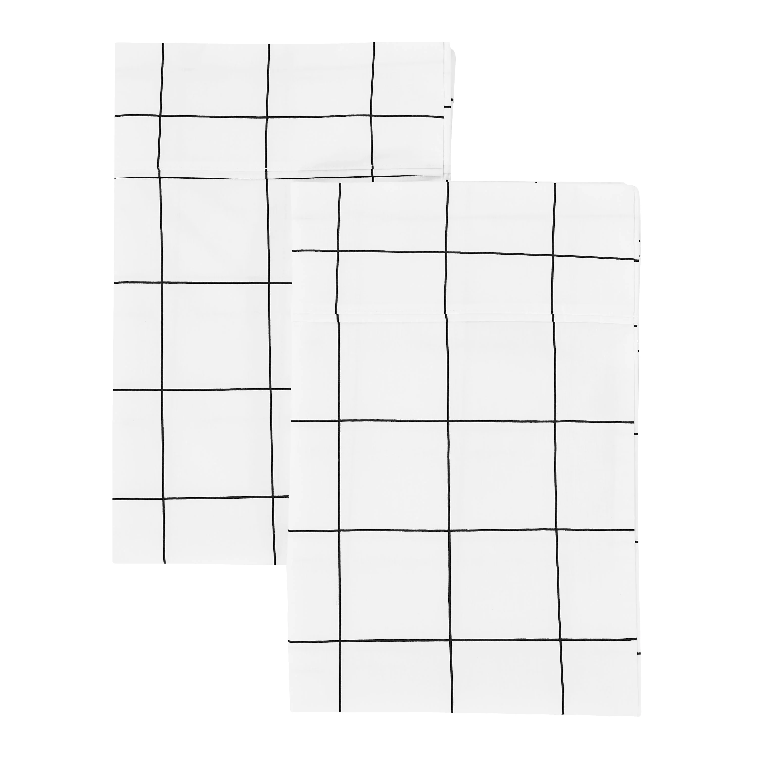 Grid Printed Cotton Percale Pillowcases - Image 3