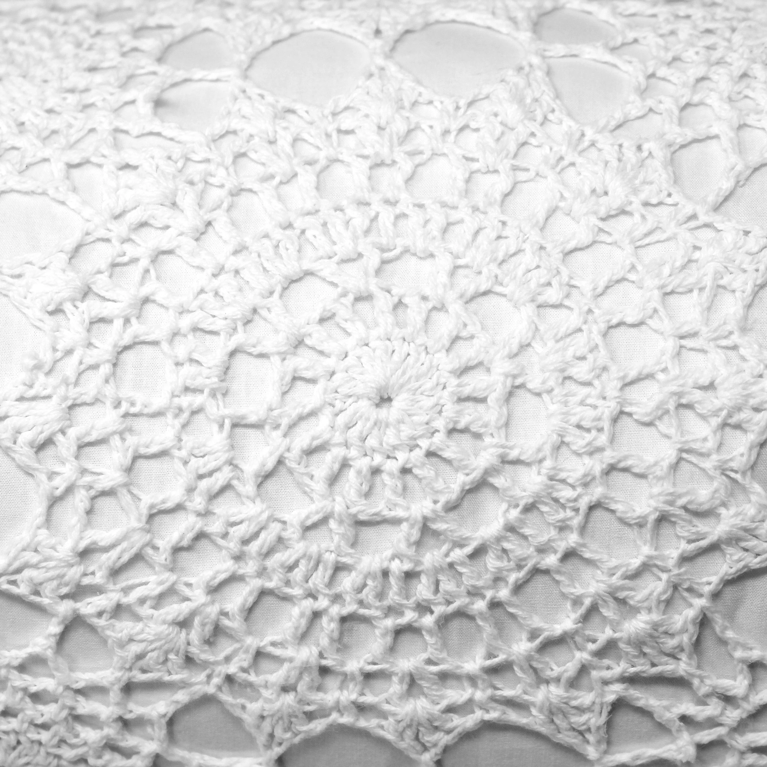 Hand Made Crochet Cotton Neckroll Pillow - Image 4