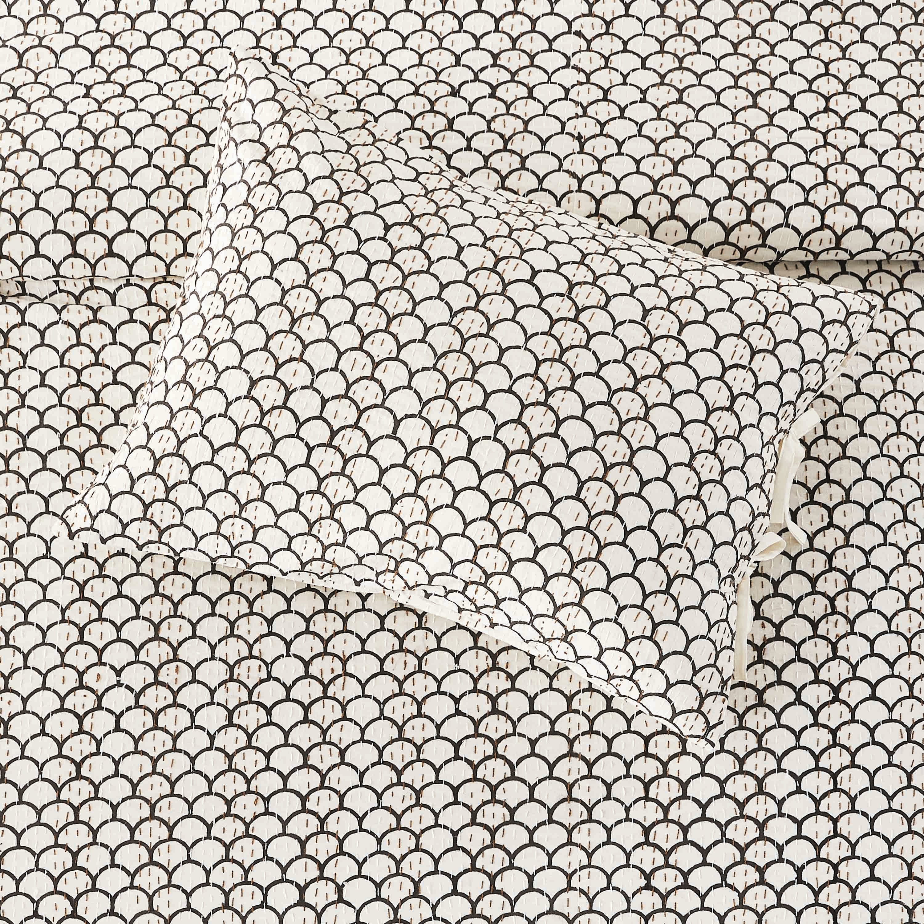 Hand Stitched Block Print Kantha Pillow Sham Pairs - Image 36