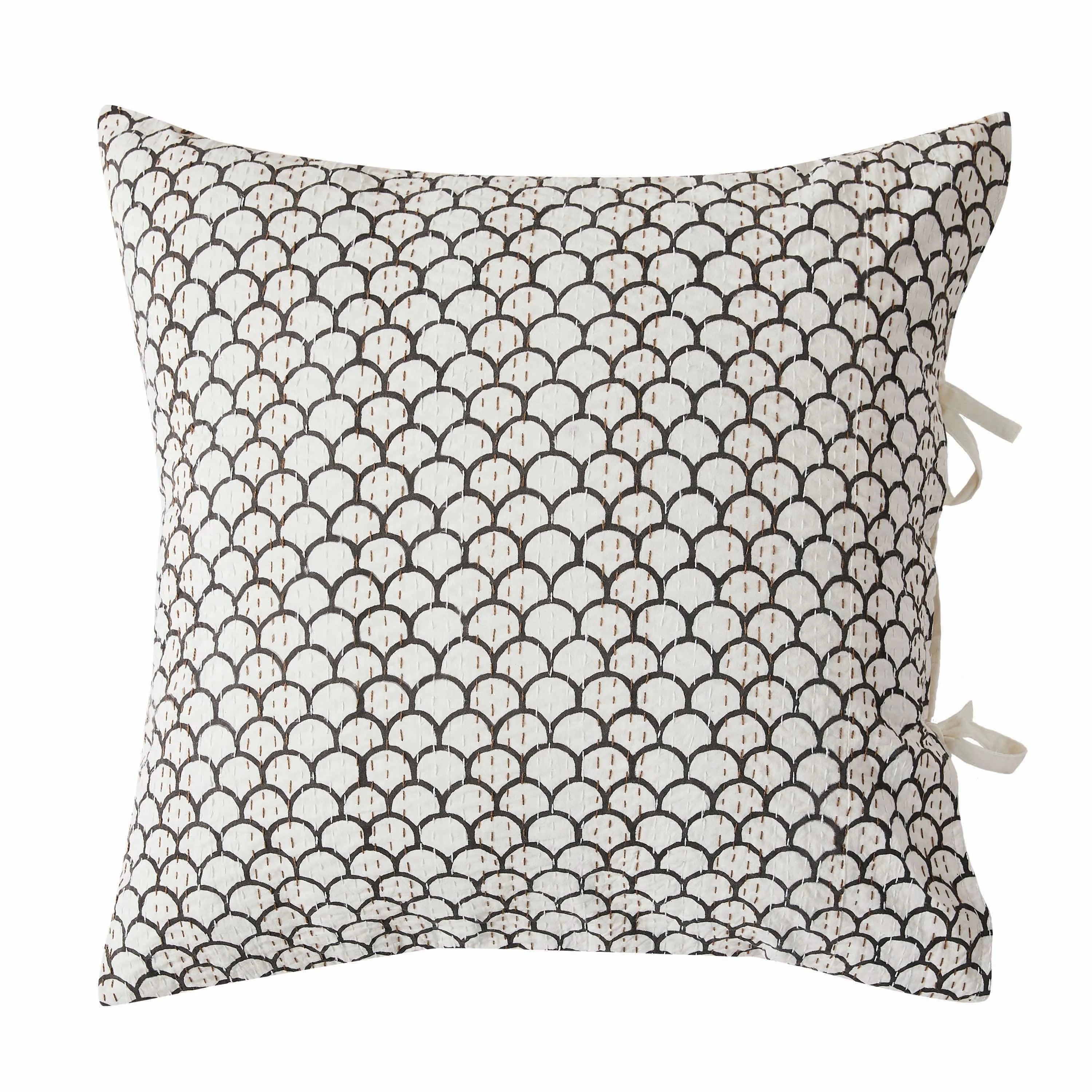 Hand Stitched Block Print Kantha Pillow Sham Pairs - Image 39