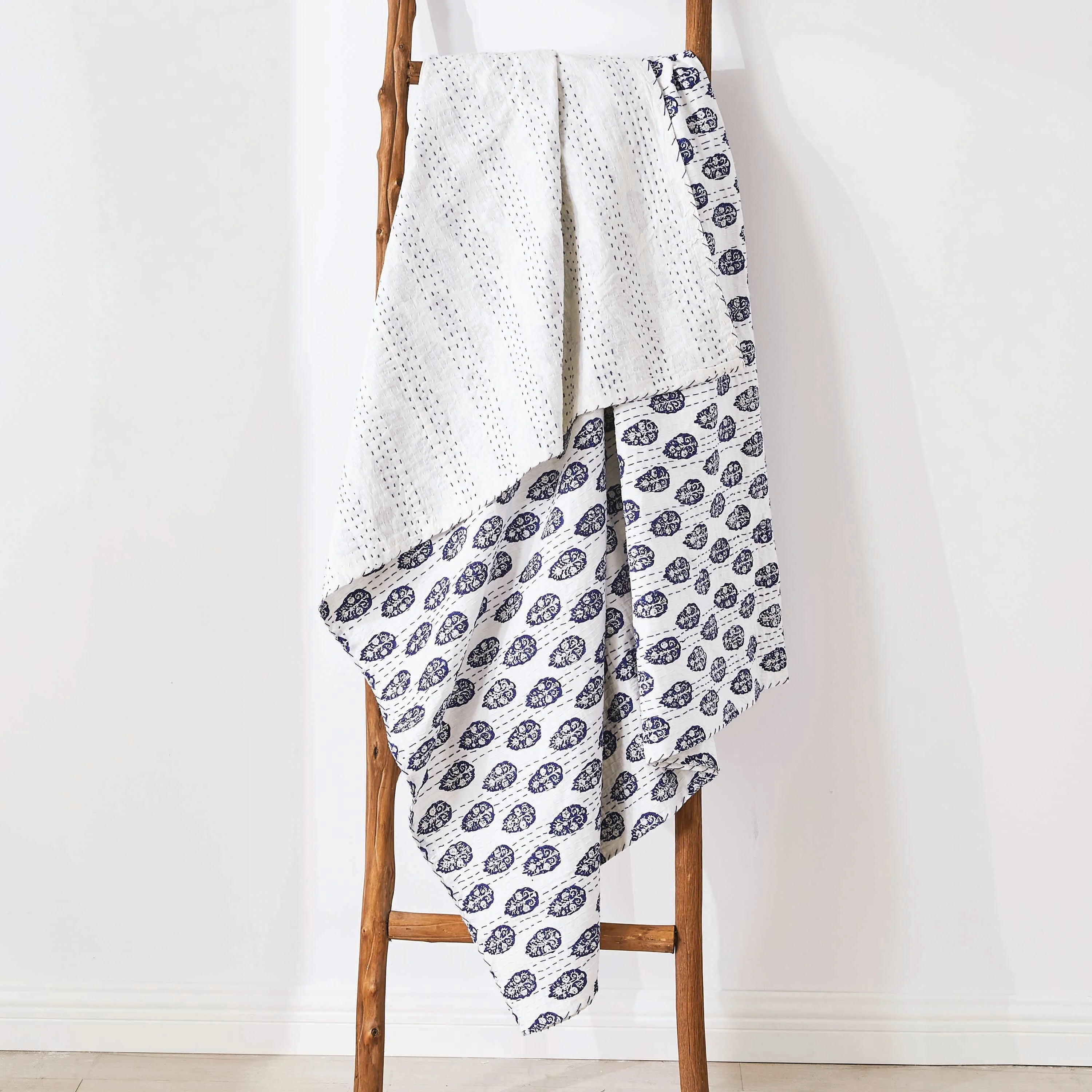 Hand Stitched Block Print Kantha Throws - Image 15