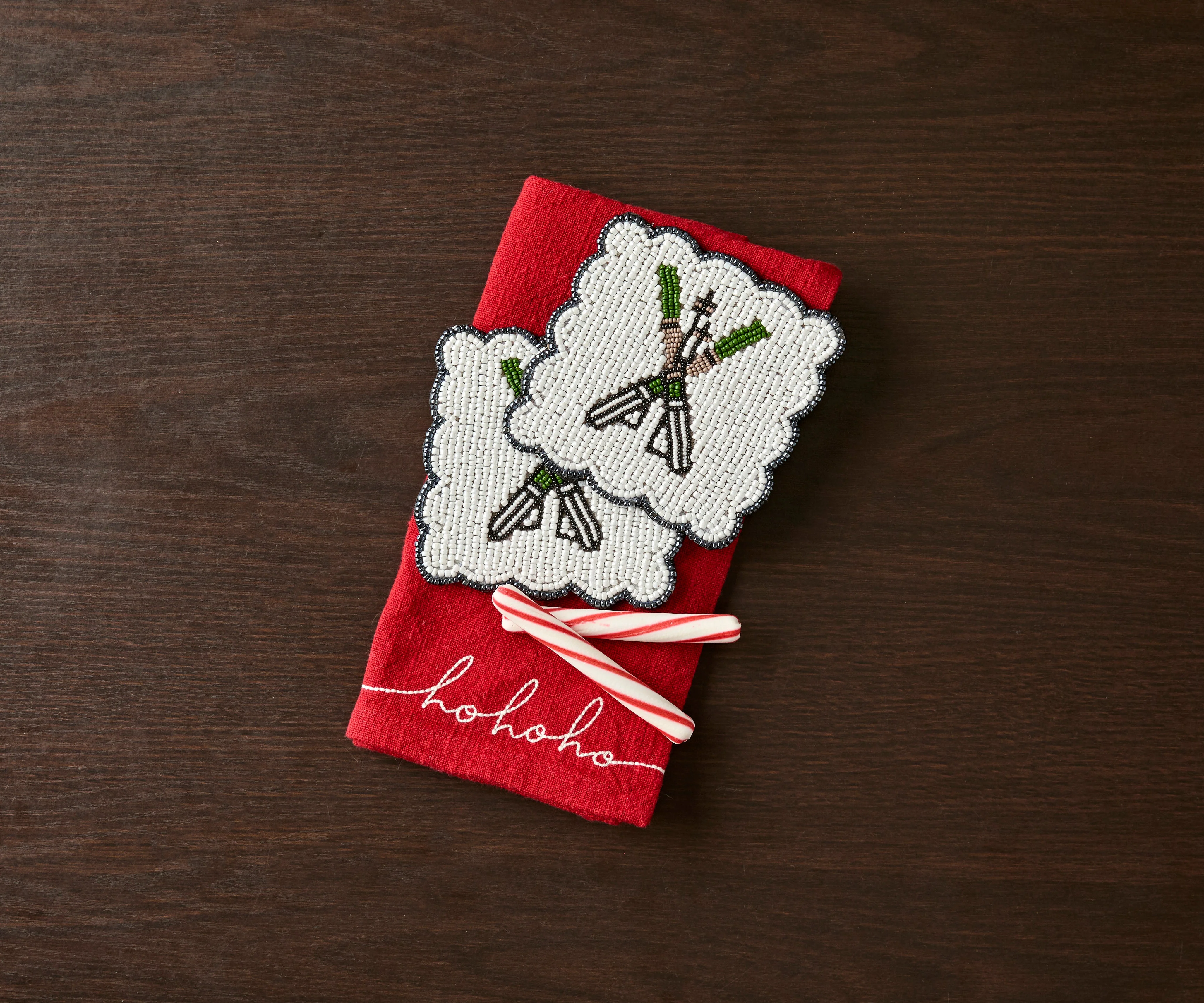 Handmade Beaded Holiday Coaster β Christmas Table Decor - Image 16