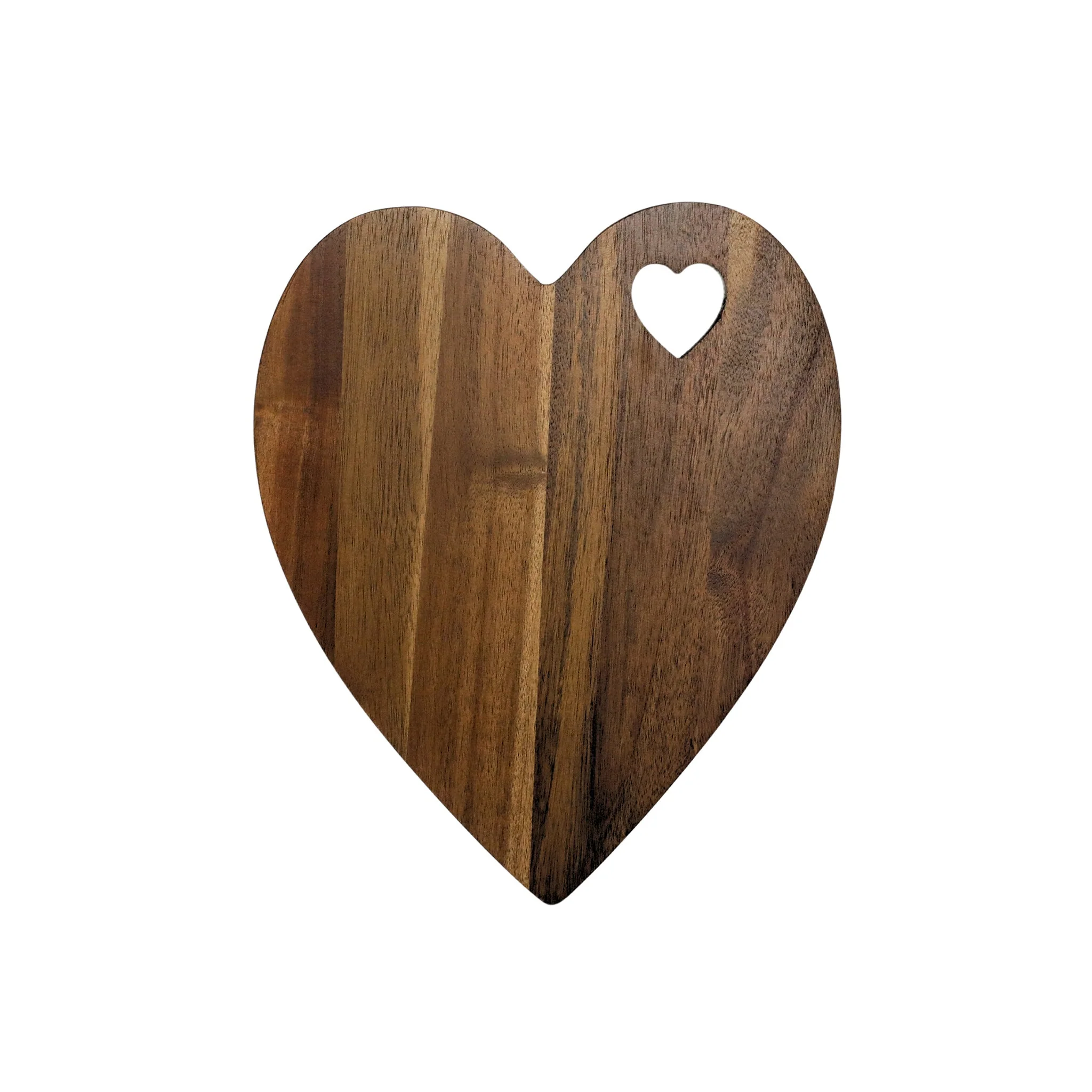 Heart Shaped Acacia Wood Serving Board - 9.75" x 12" - Image 2