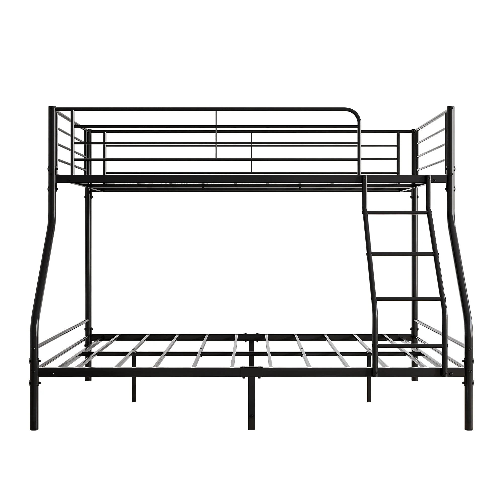 Heavy Duty Twin-Over-Full Metal Bunk Bed, Enhanced Upper-Level Guardrail, Black - Image 8