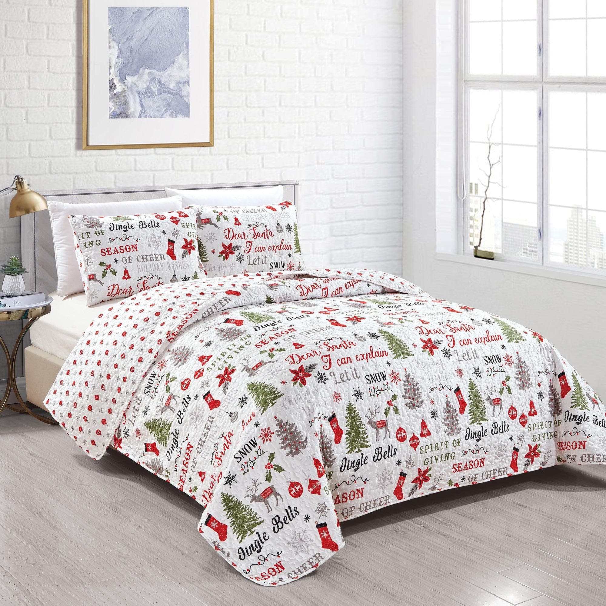 Holiday 3 Piece Quilt Set - Carol Collection - Image 2