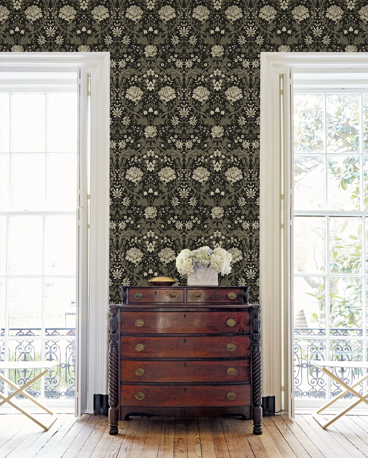 Honeysuckle Trail Floral Premium Peel and Stick Removable Wallpaper - Image 48