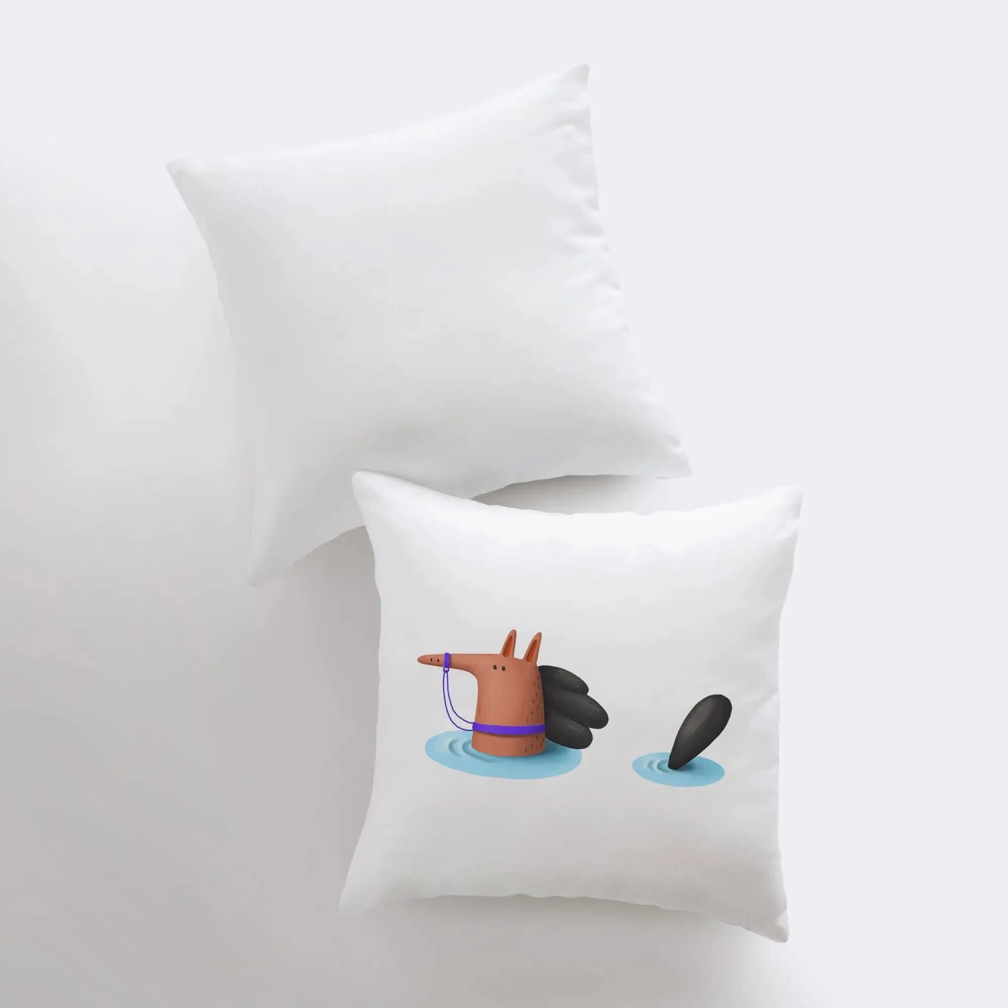 Horse Swimming, Throw Pillow - Image 4
