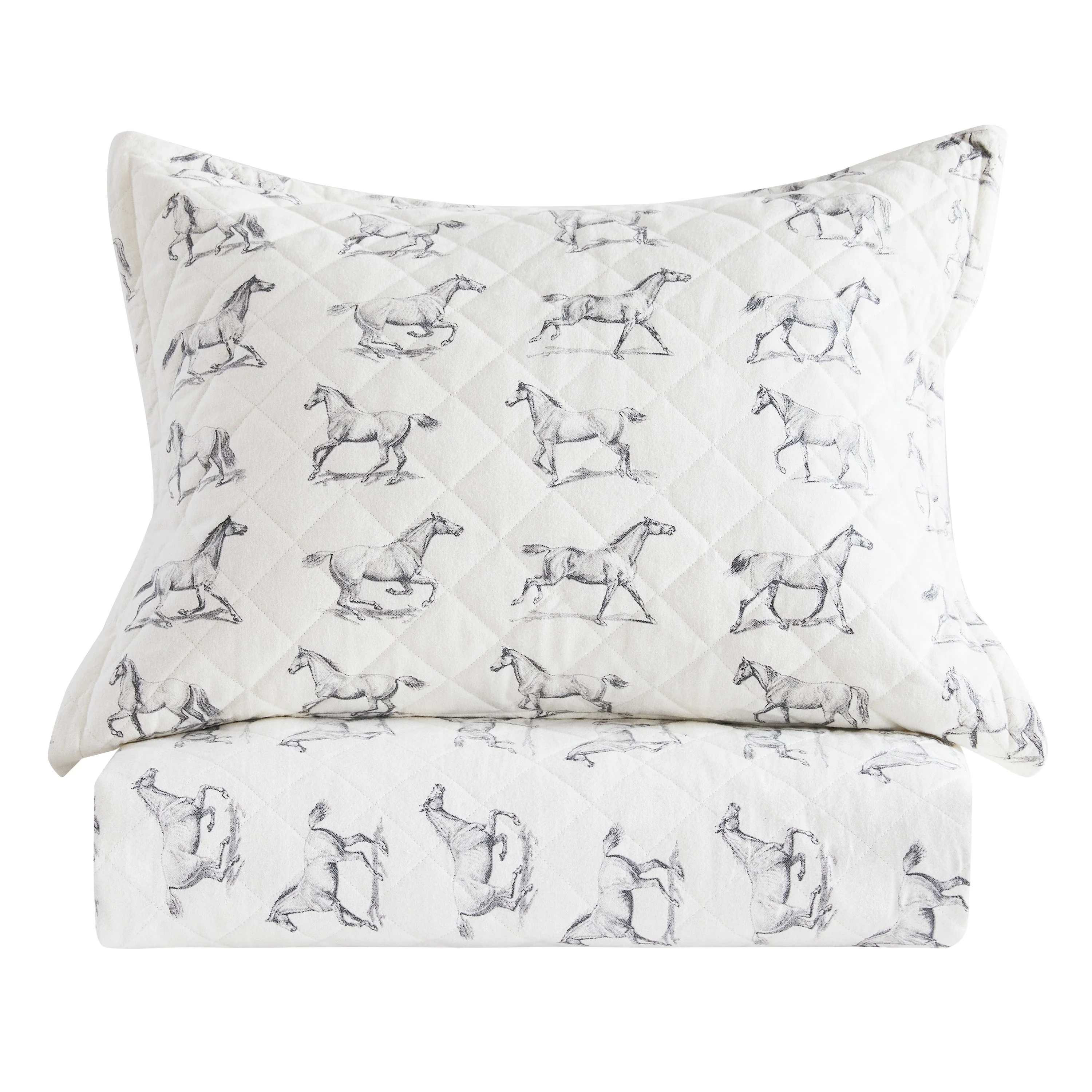 Horses Cotton Flannel Quilt Set - Image 6