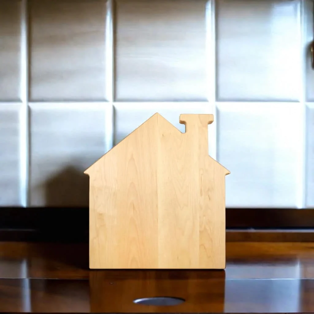 House Shaped Pine Wood Board - 13" x 14" - Image 3
