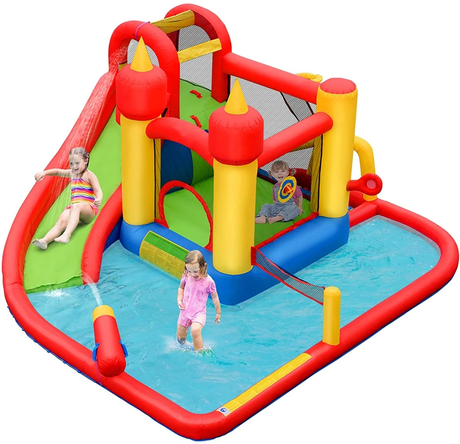Inflatable Water Slide Jumper Bounce House with Ocean Ball without Blower - Image 3