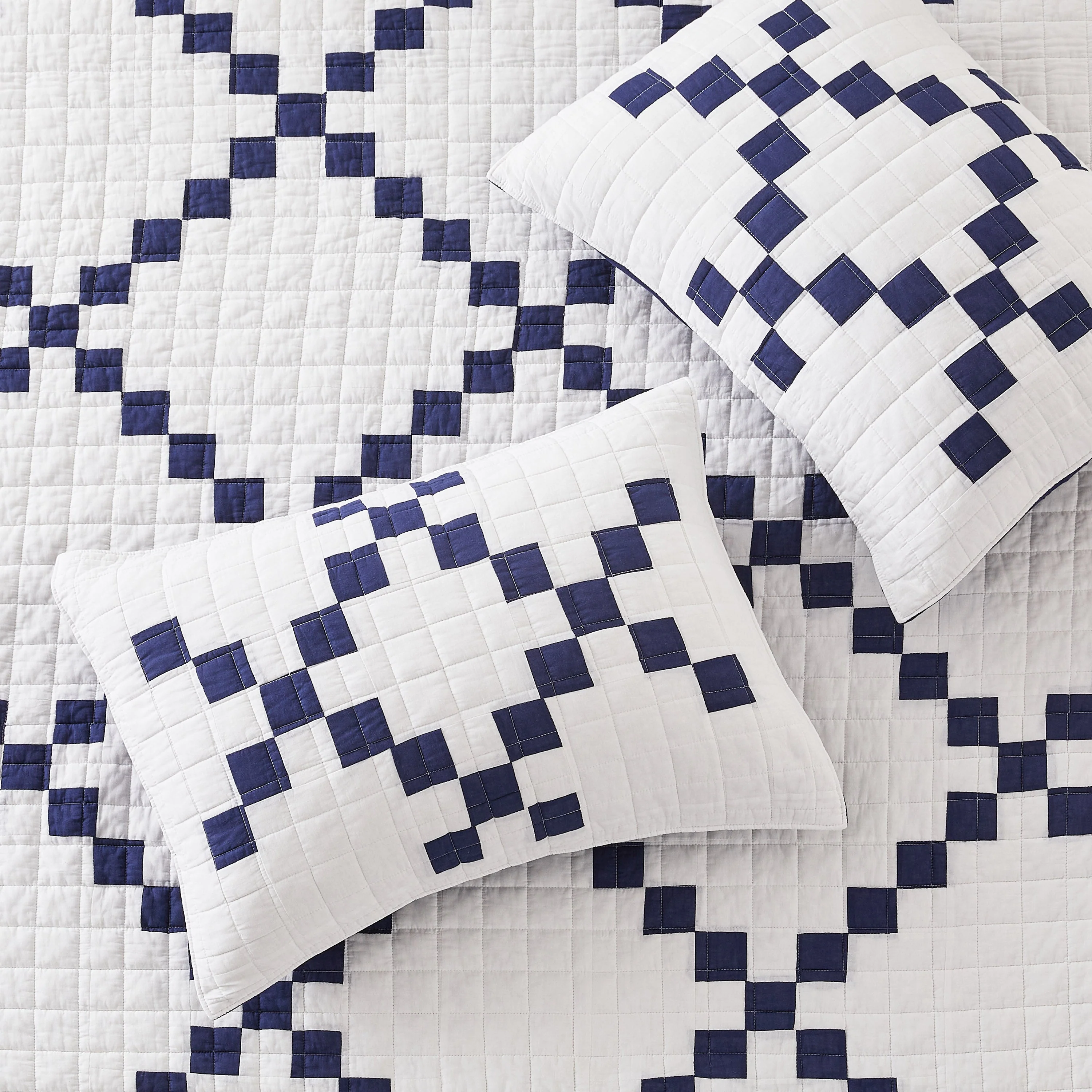 Irish Chain Patchwork Cotton Quilt Set - Image 20