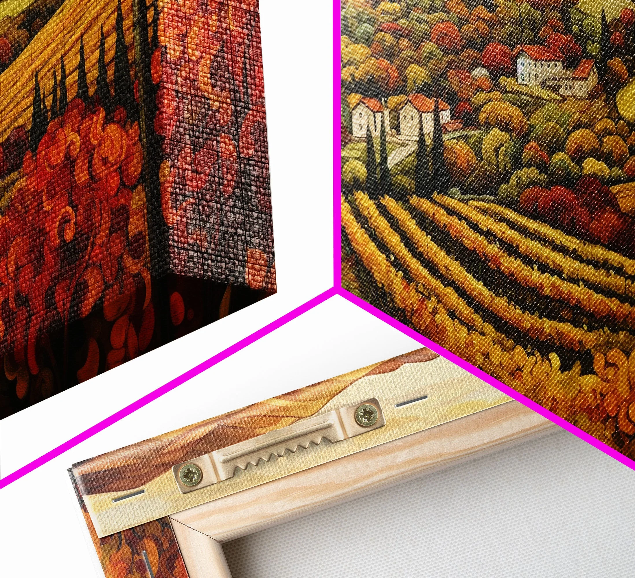 Italian Vineyard Framed Canvas Prints, 3 Piece Art - Image 13