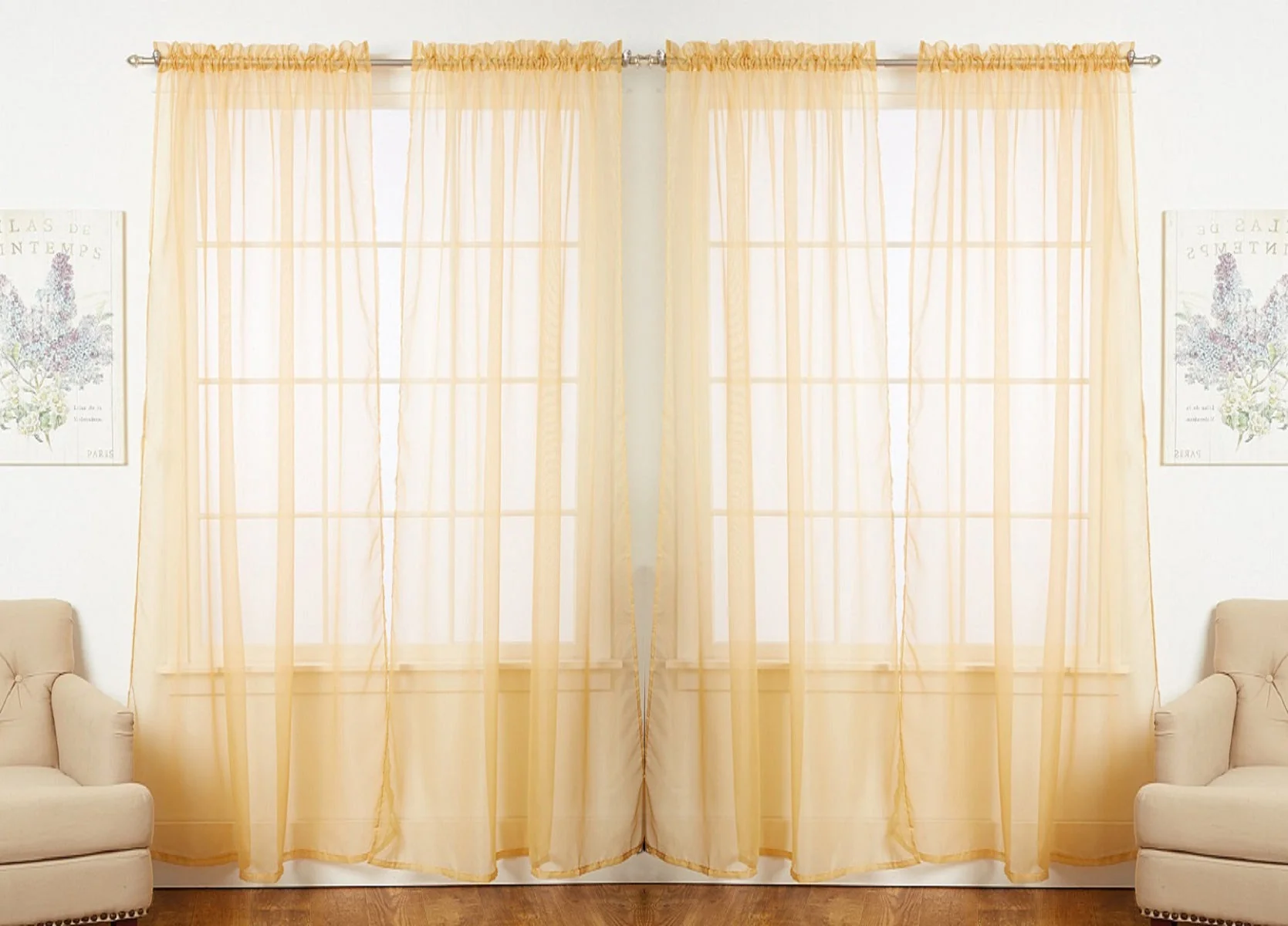 Solid Sheer Window Curtain Panels - Image 11
