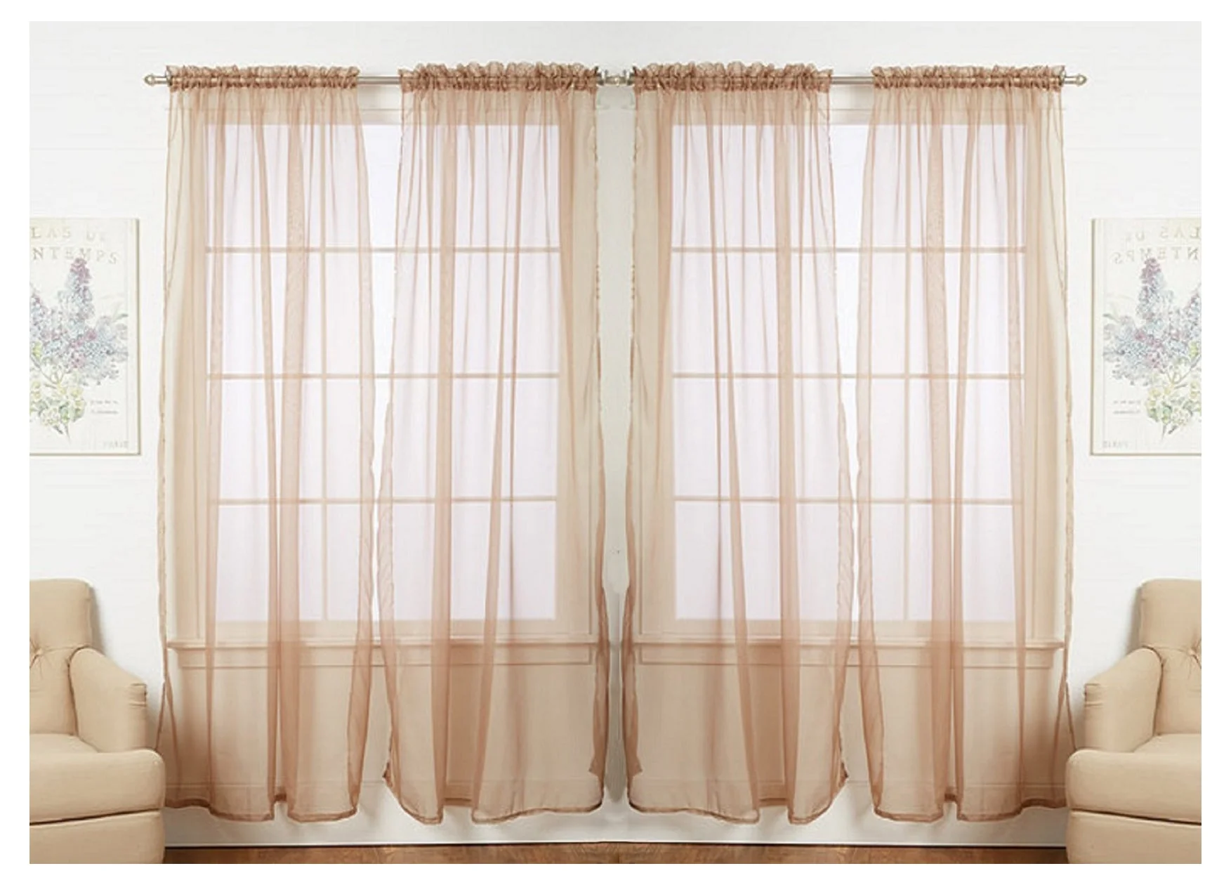 Solid Sheer Window Curtain Panels - Image 18