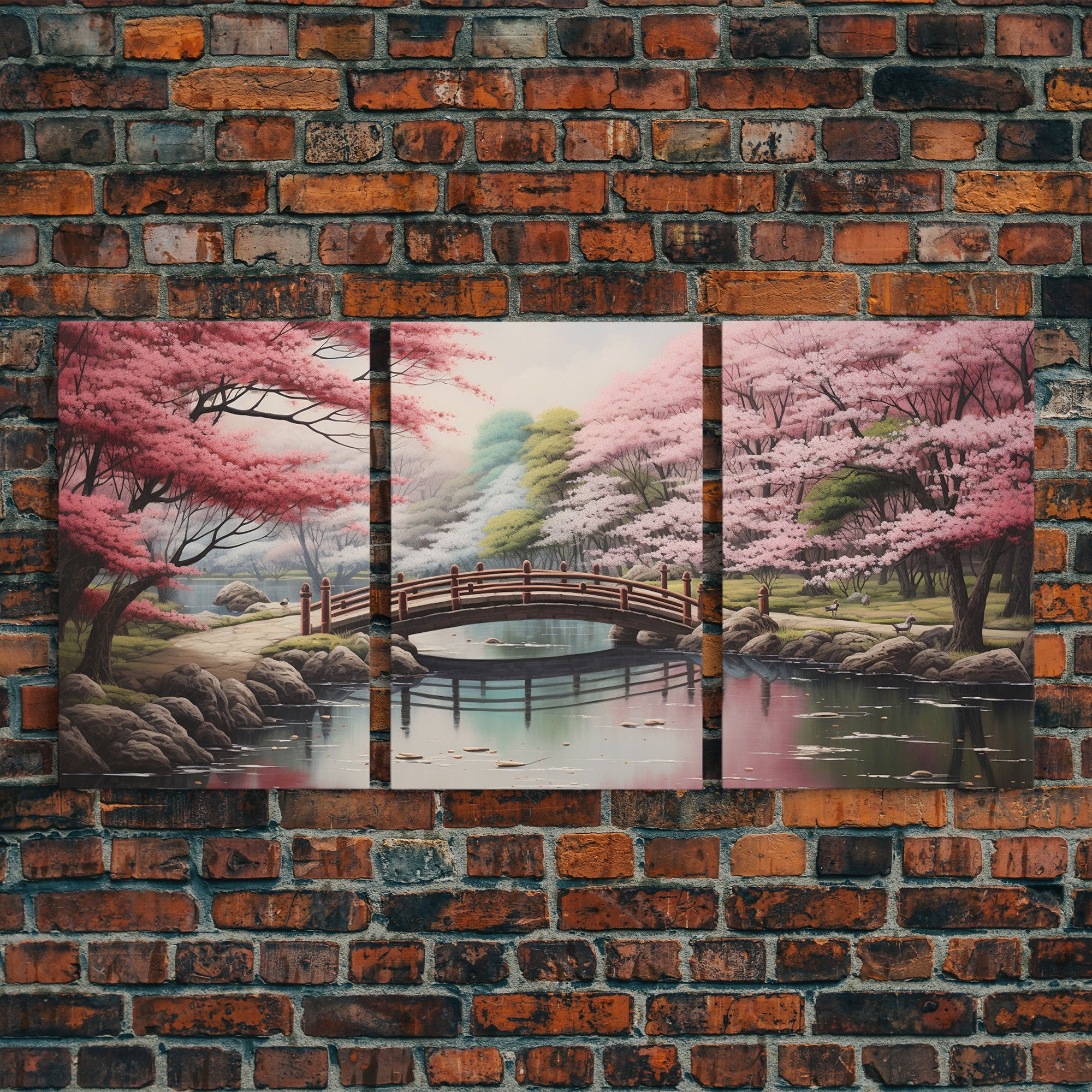Japanese Print, Landscape Wall Art, Canvas Print, 3 Piece - Image 5