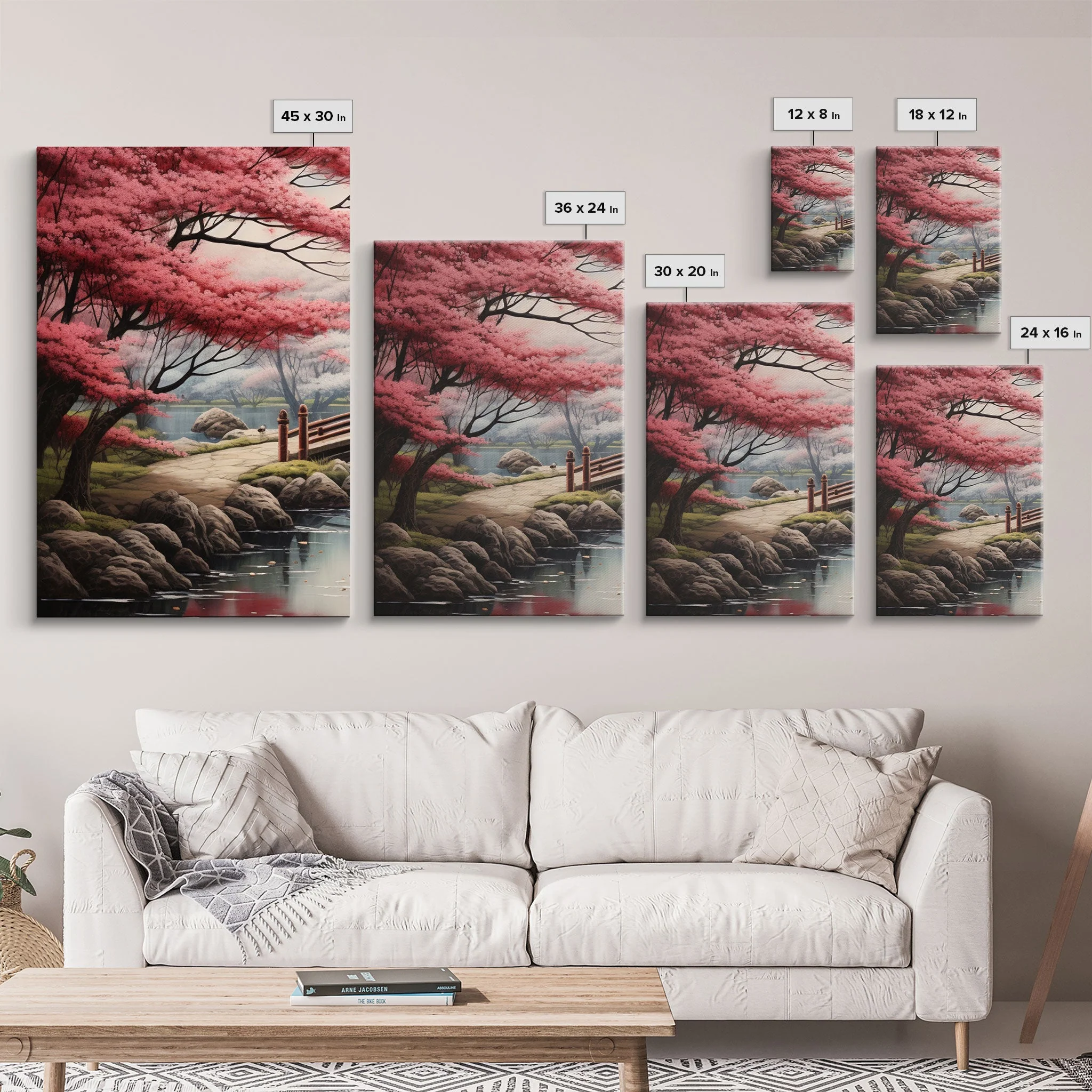 Japanese Print, Landscape Wall Art, Canvas Print, 3 Piece - Image 7