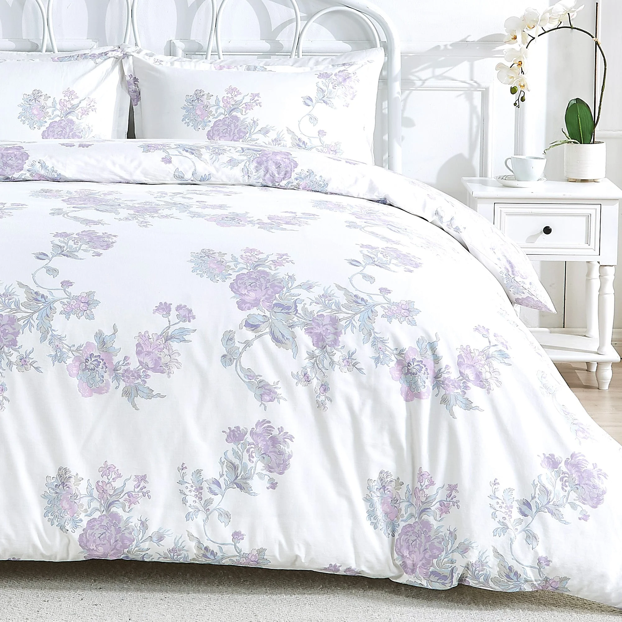 Jardin De Rose Printed Cotton Percale Duvet Set - Image 17