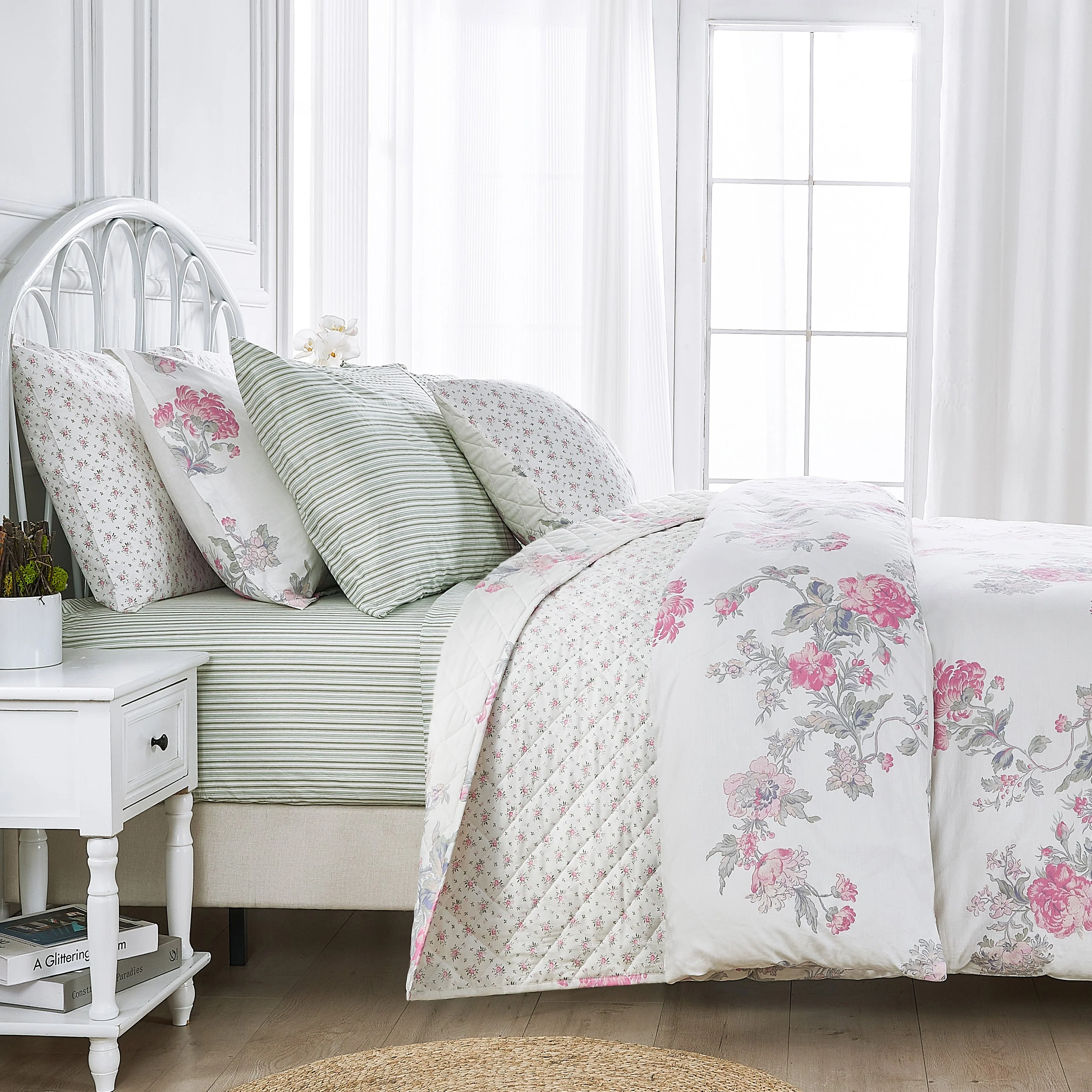 Jardin De Rose Printed Cotton Percale Duvet Set - Image 24