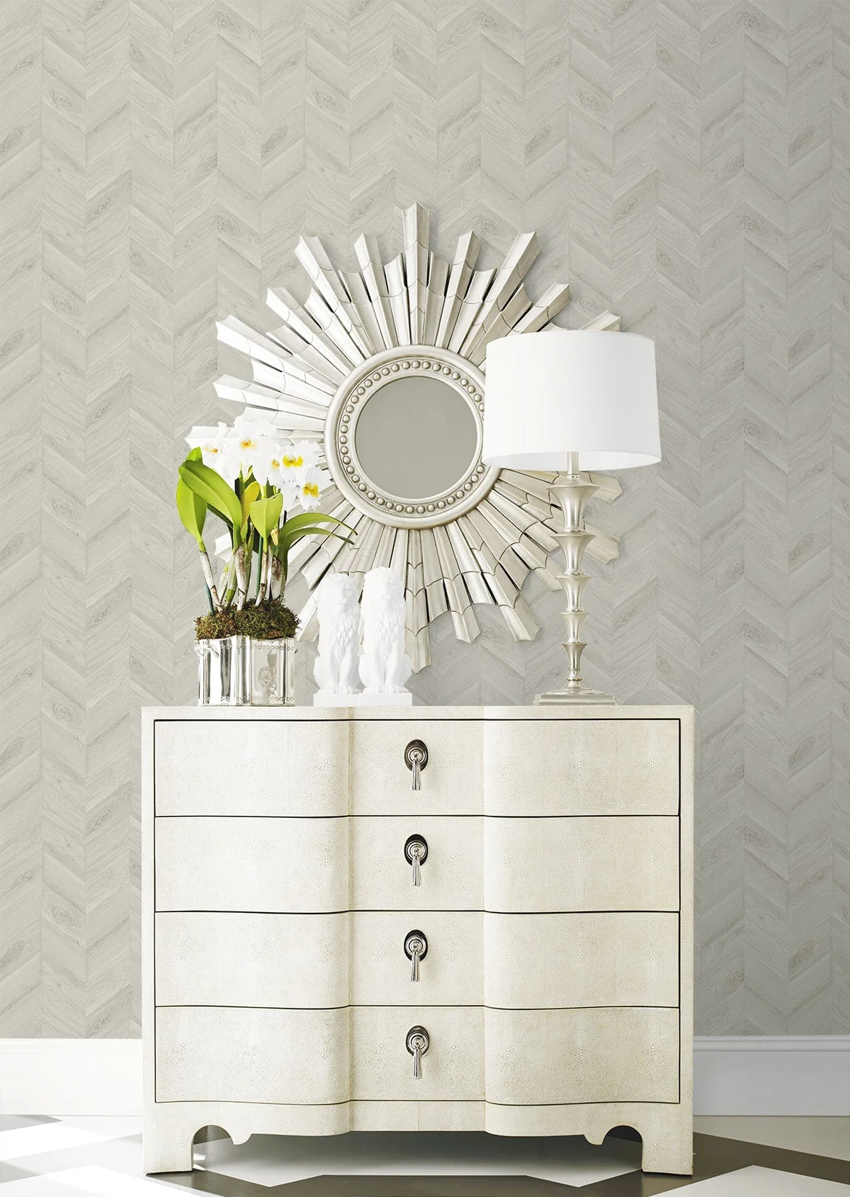 Keone Bay Chevron Embossed Vinyl Unpasted Wallpaper - Image 21