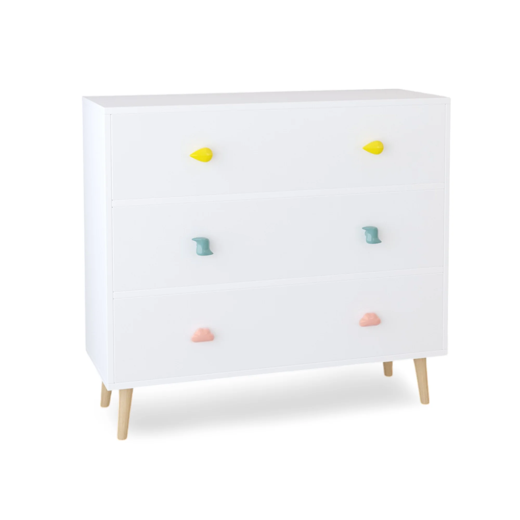 Kids 3 Drawer Dresser, Baby Nightstand for Bedroom - White - Image 20