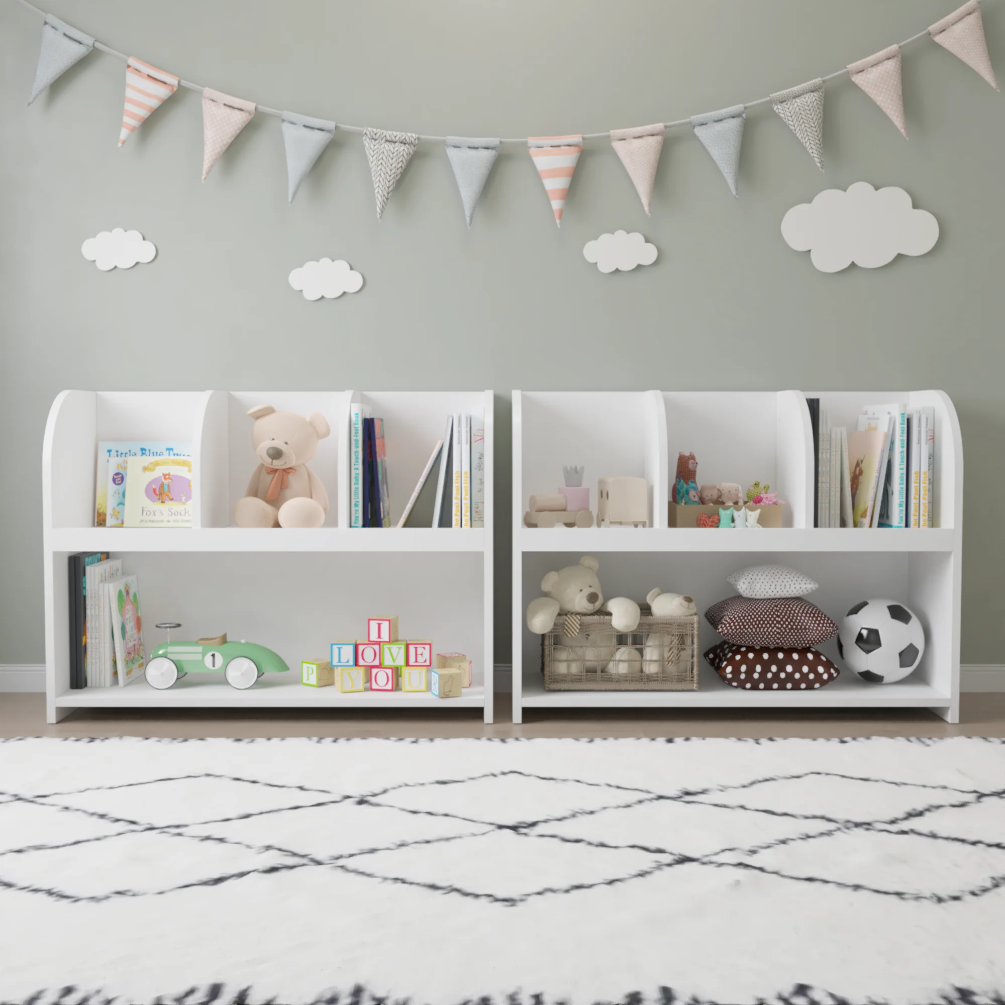 Kids Bookcase with 4 Compartments - Image 10