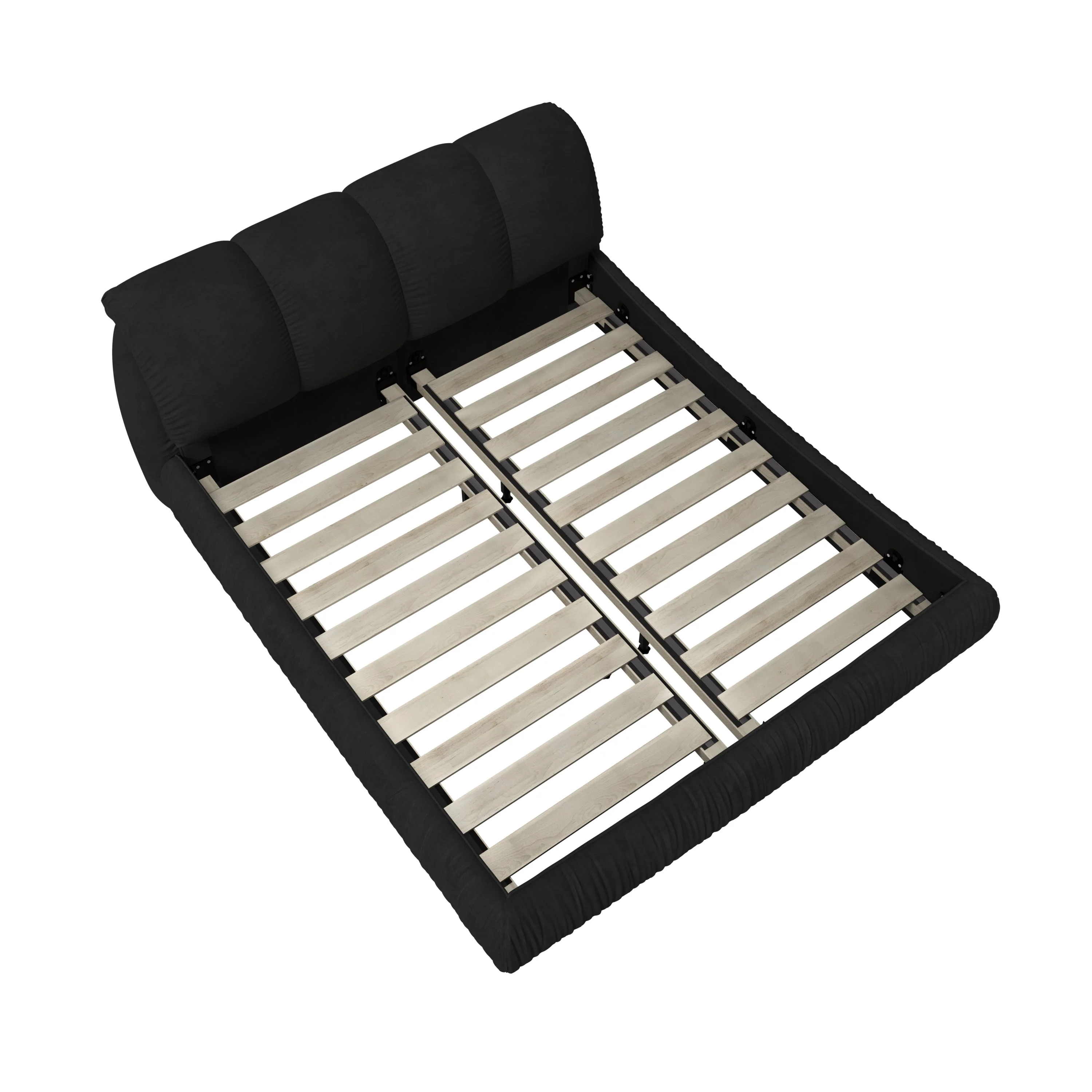 King Size, Upholstered Platform Bed - Black - Image 14