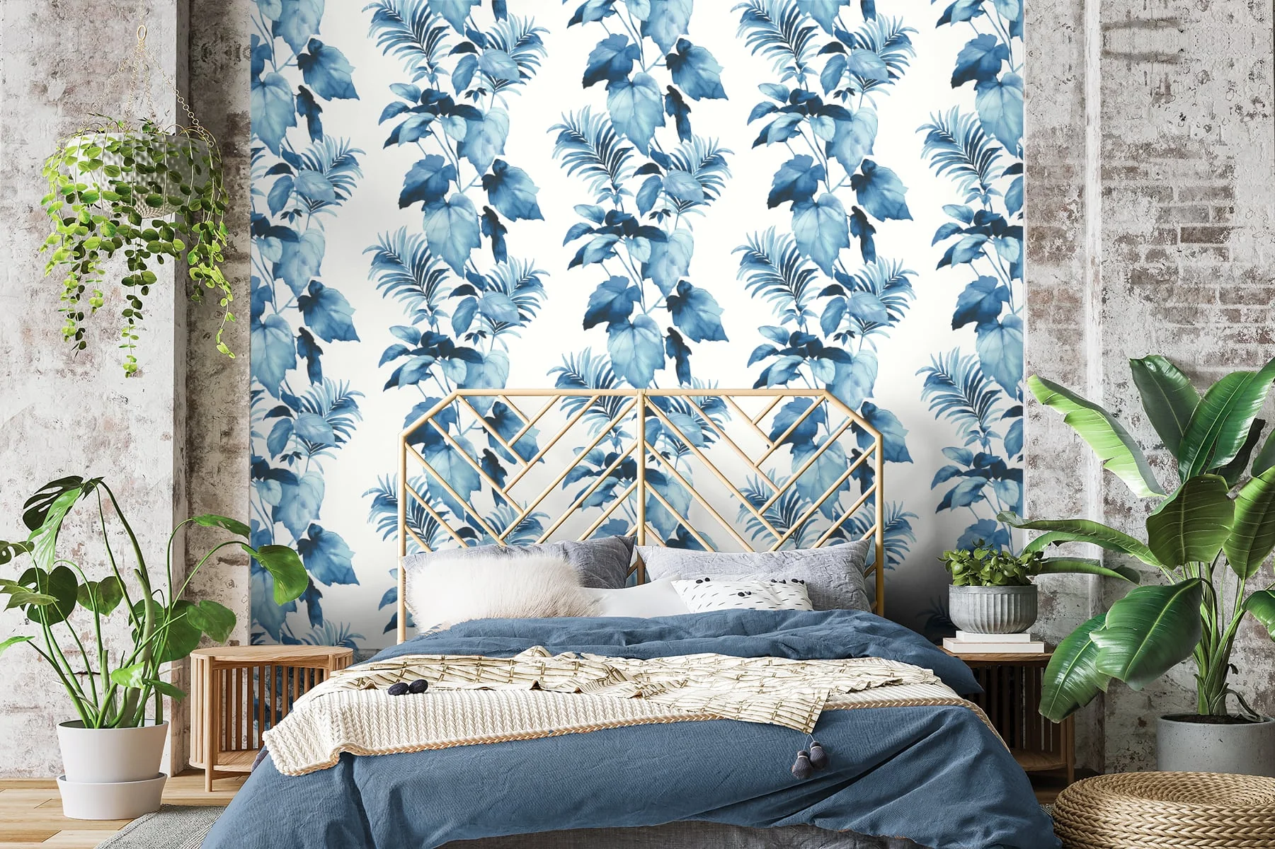 Leaf Stripe Botanical Peel and Stick Removable Wallpaper - Image 8
