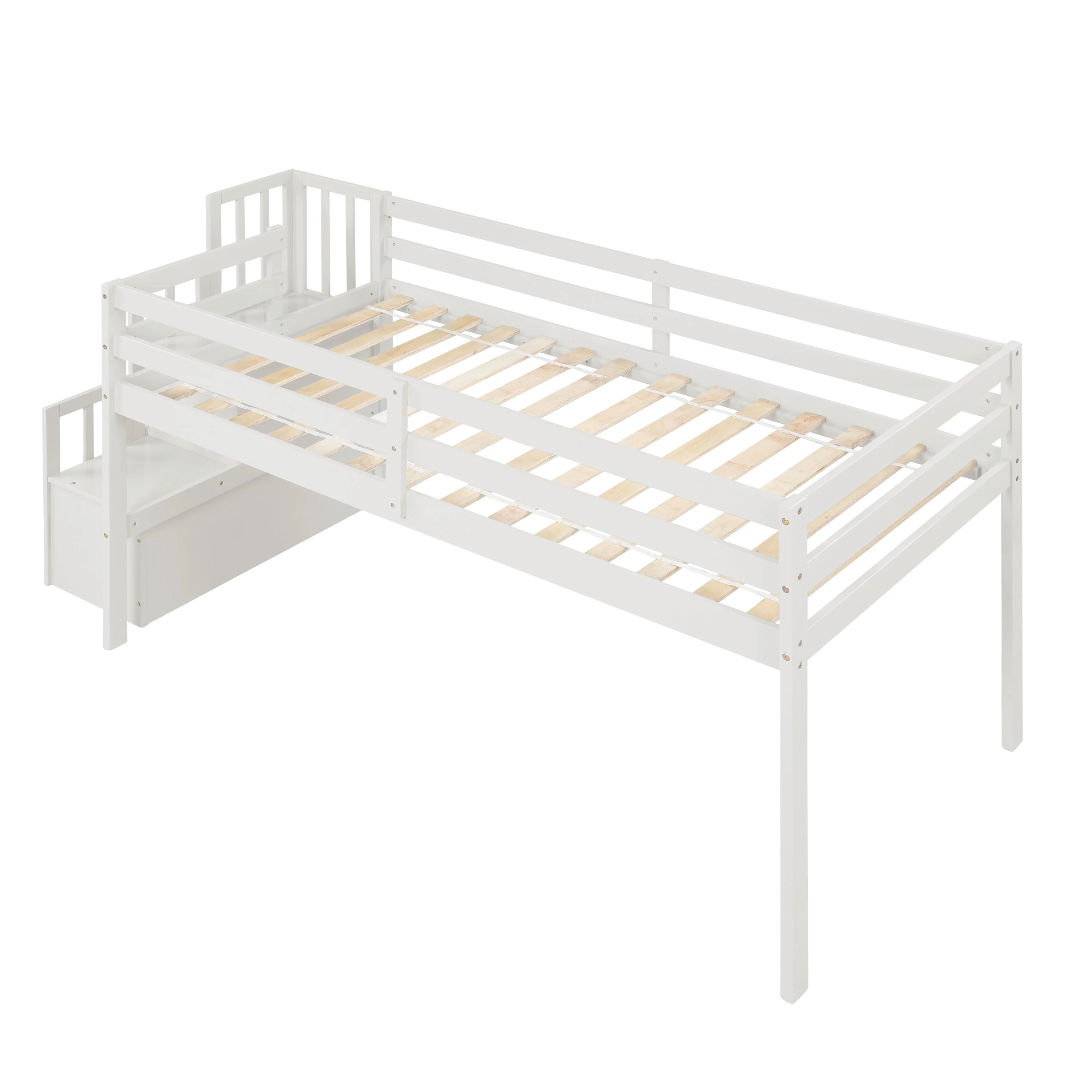 Loft Bed with Staircase - White - Image 13