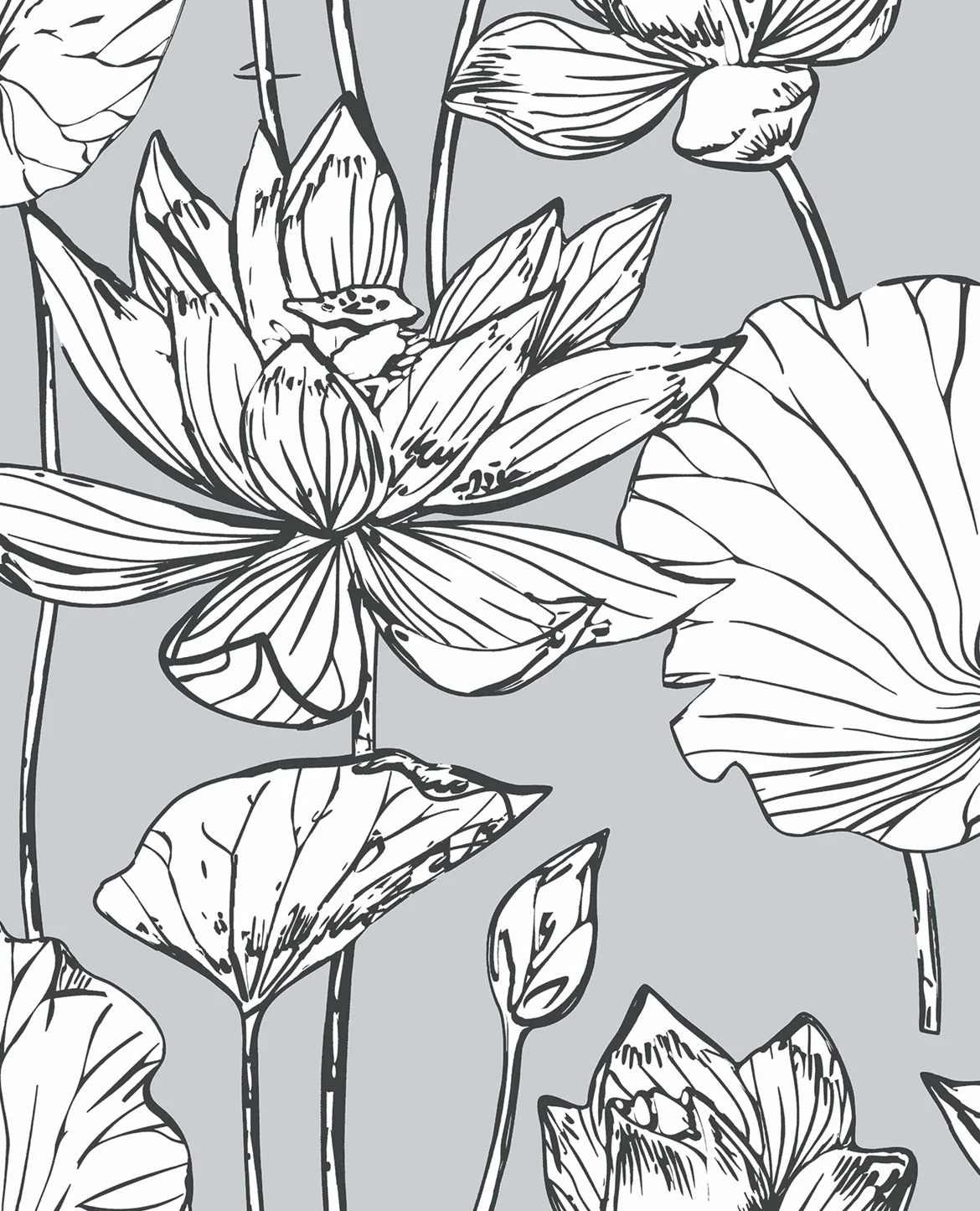 Lotus Floral Peel and Stick Removable Wallpaper - Image 4