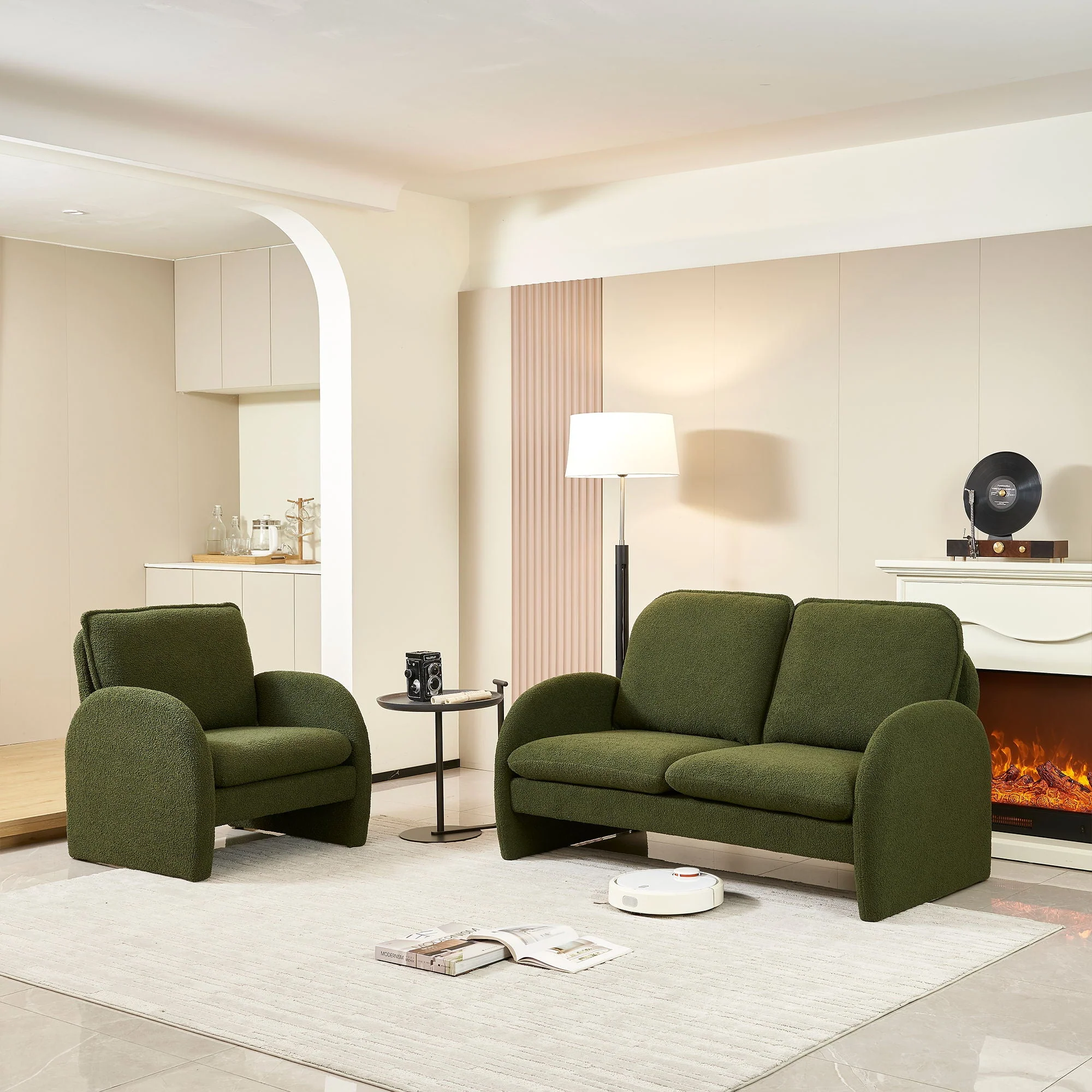 Upholstered Loveseat Sofa Small Couch - Image 7