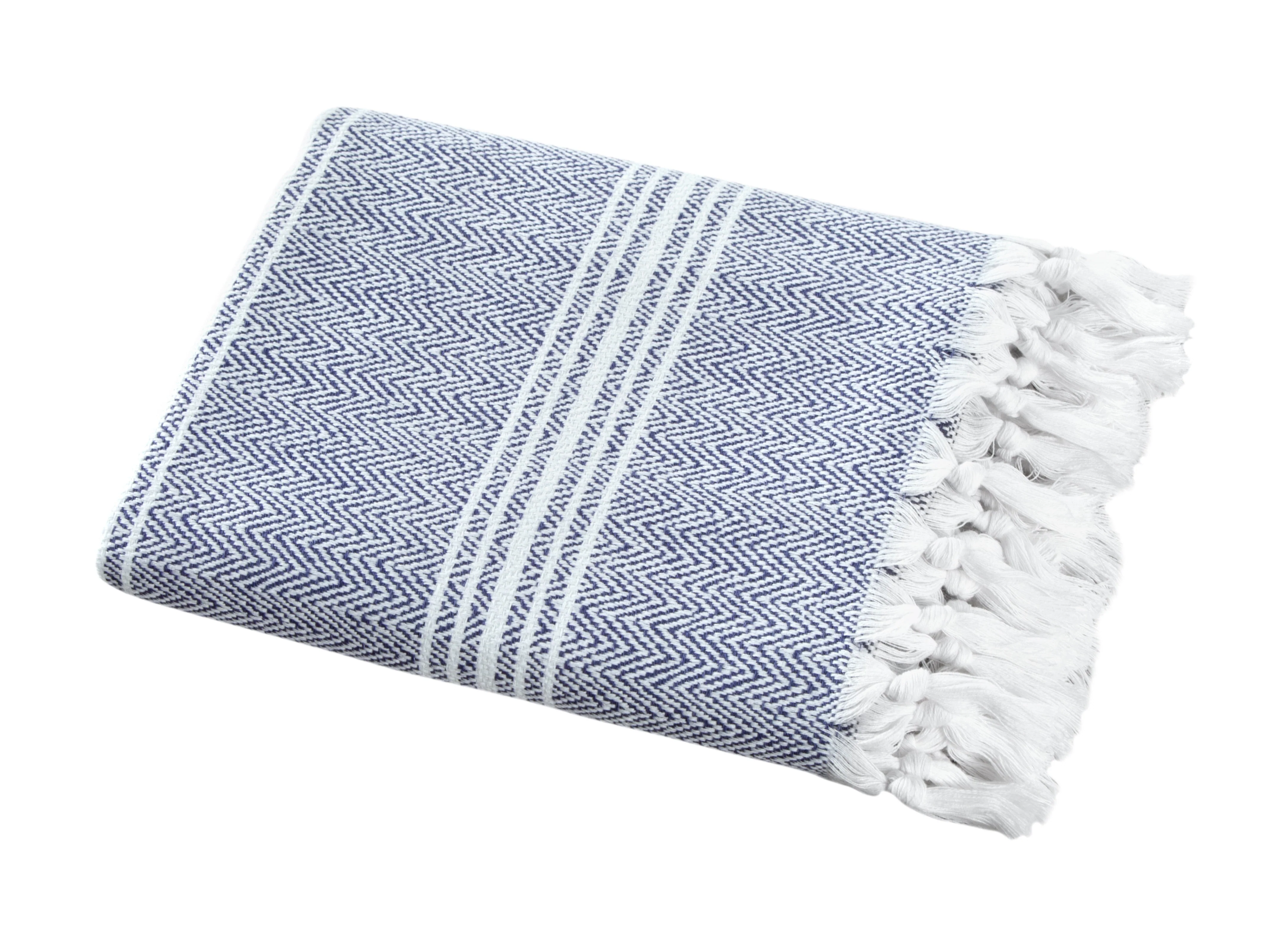 Luxury Peshtemal, %100 Turkish Cotton 1 Pc, 40"x70"- Hand Knotted, Herringbone Weave - Image 20