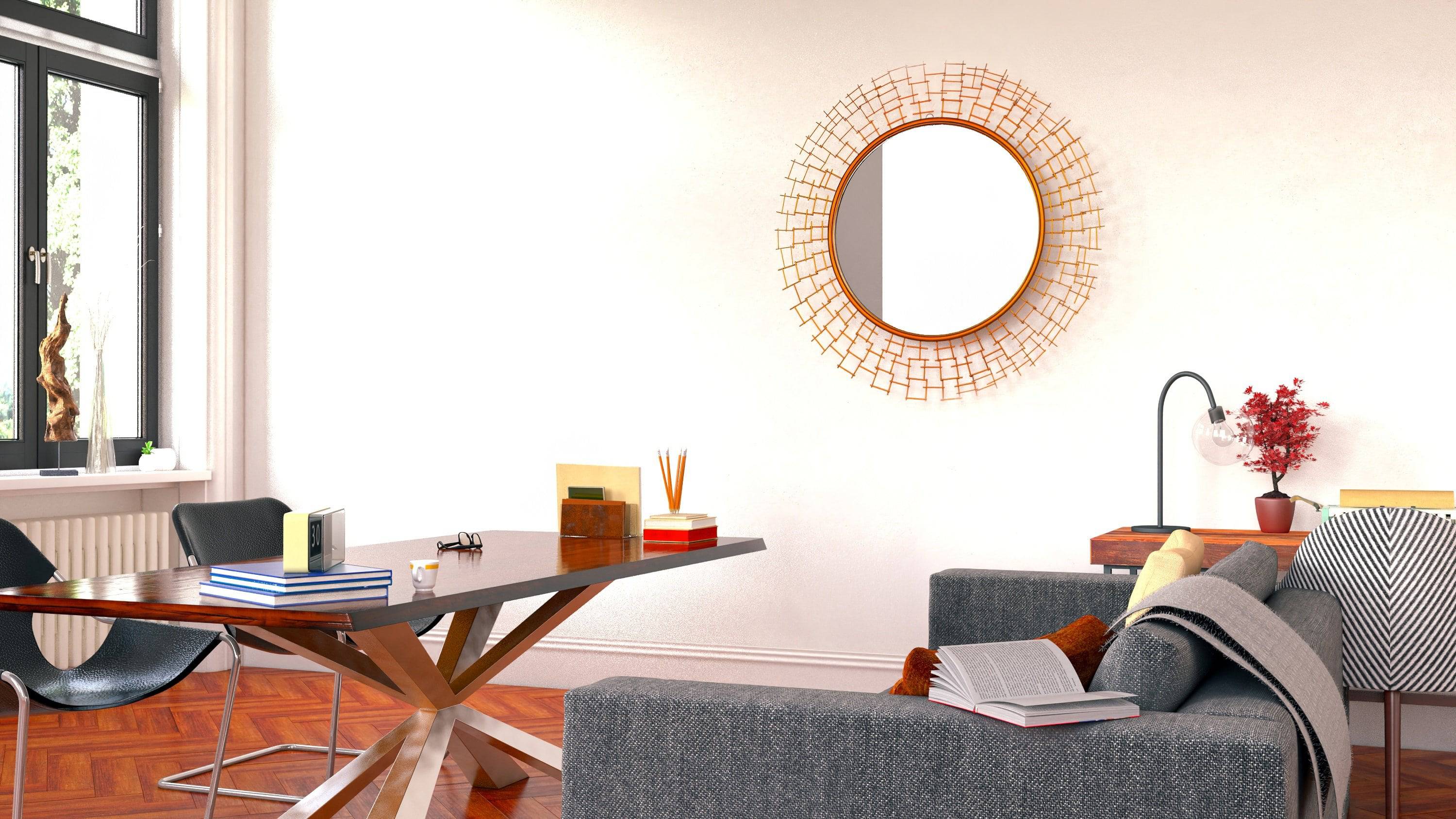 Metal Wall Mirror - Barna Accent Mirror - Wall Decor Mirror - Image 3